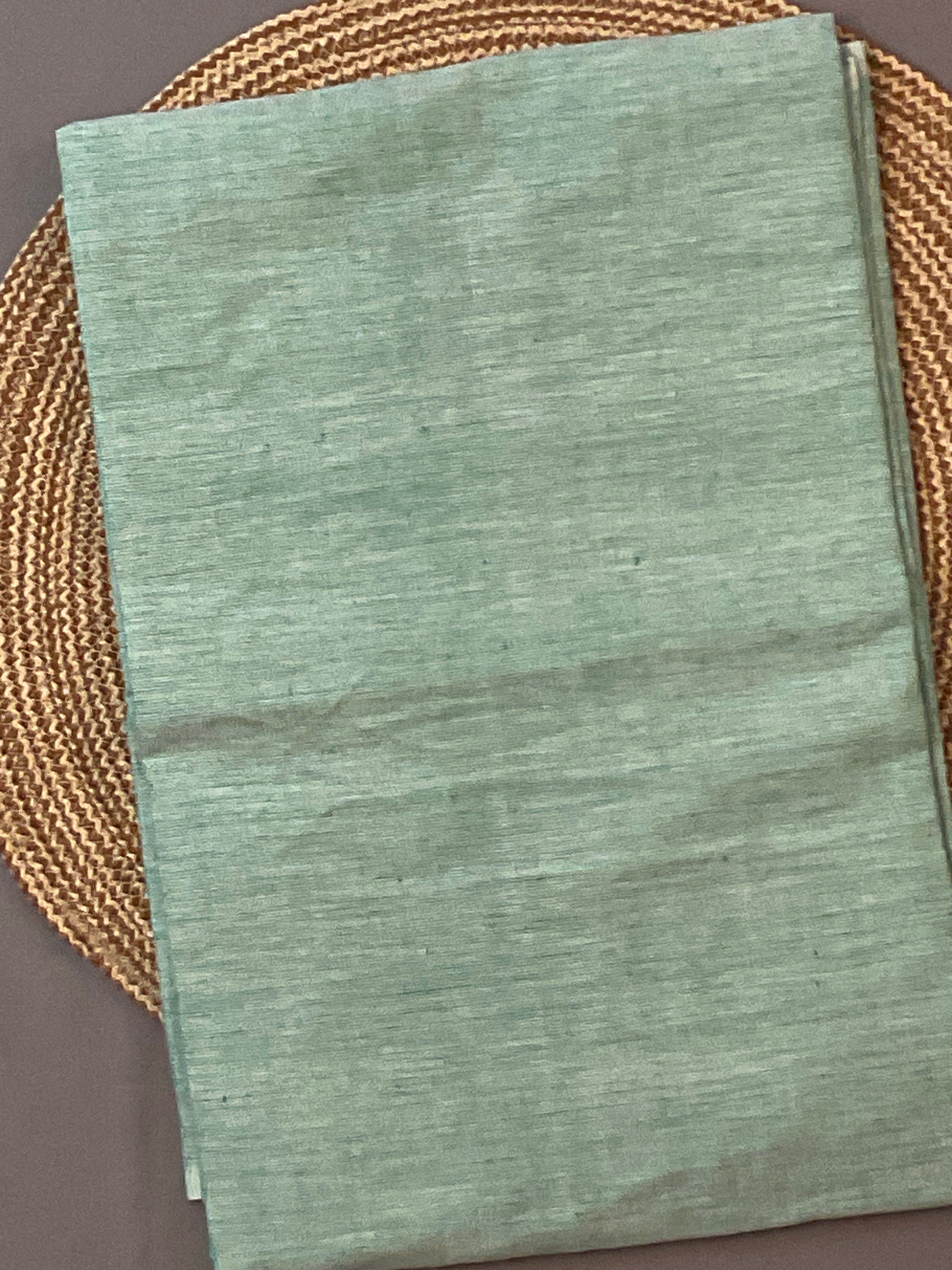 Grey & Light Green Pochampally Ikat Cotton Unstitched Dress Material – 3-Piece Suit