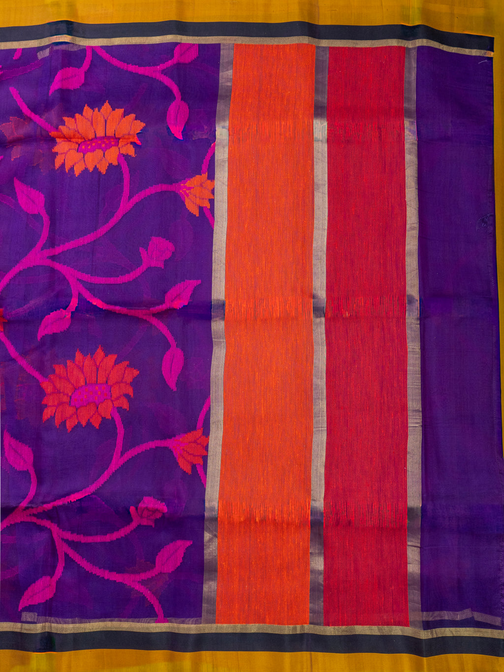 Purple Uppada Floral Silk Saree