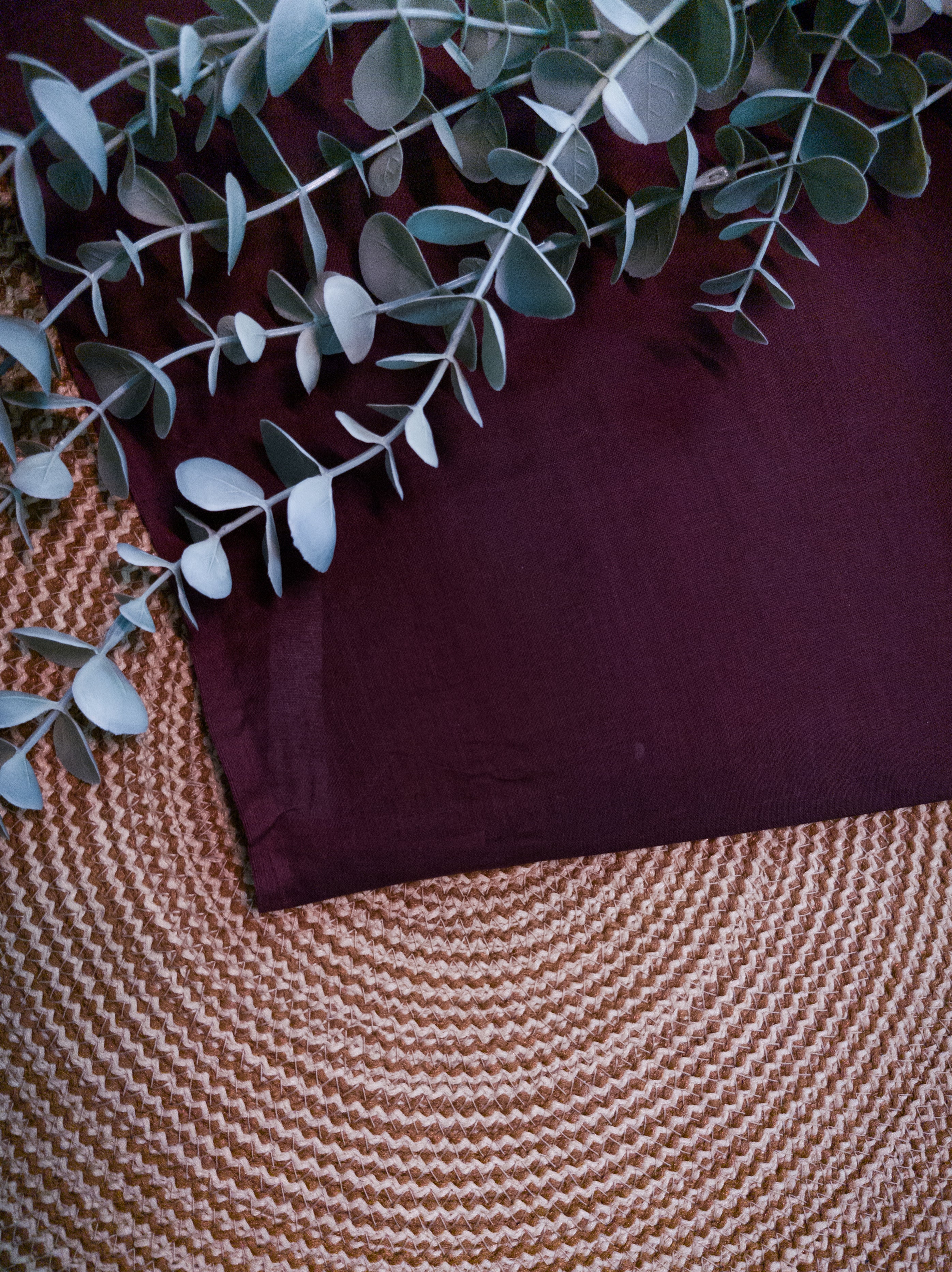 Deep Brown Hand-Embroidered Mul Cotton Saree