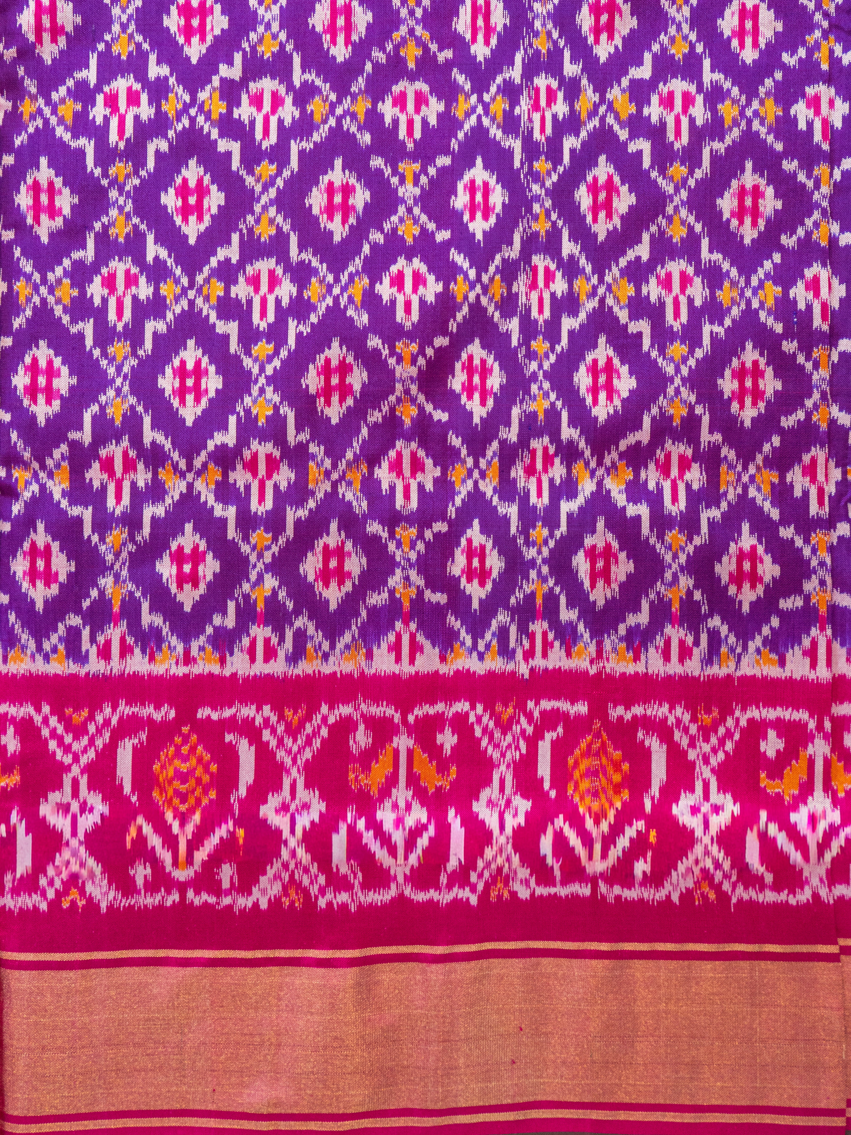 Purple Pochampally Ikat Silk Saree