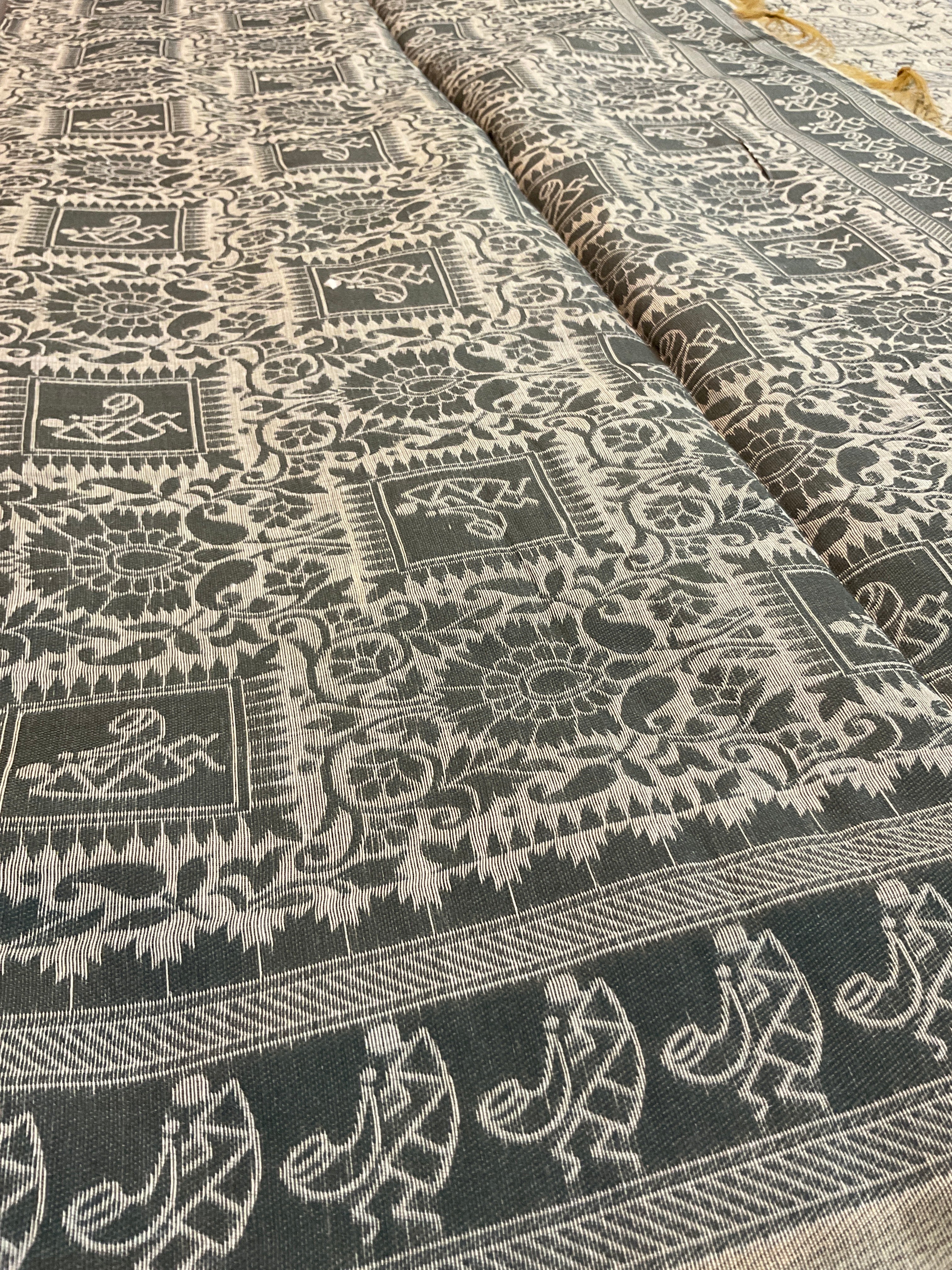 Grey Kalamkari Cotton-Linen Saree