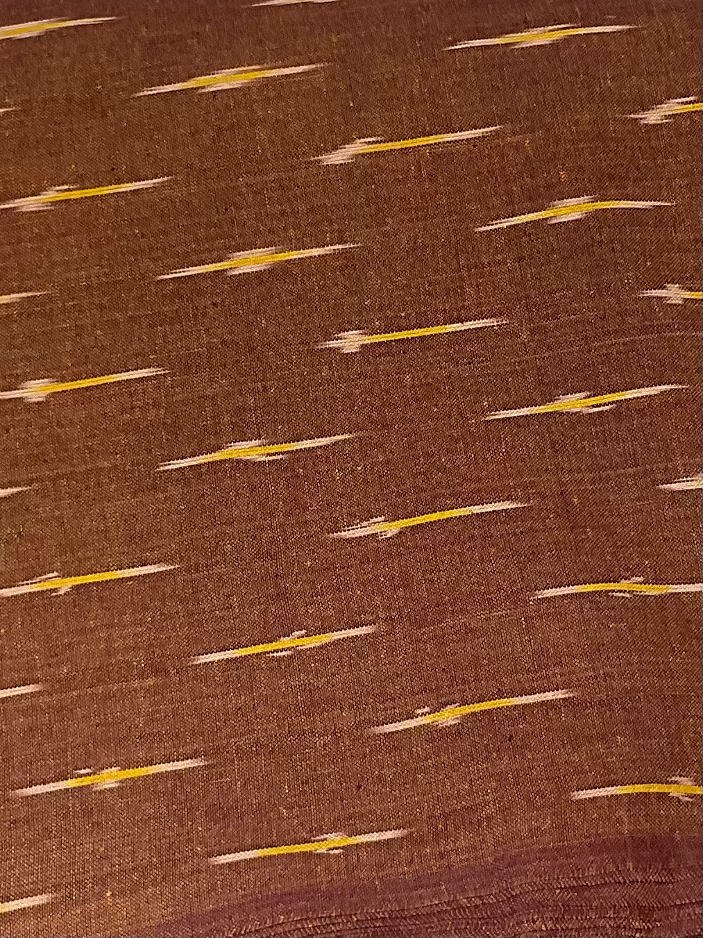 Brown Pochampally Ikat Cotton Fabric