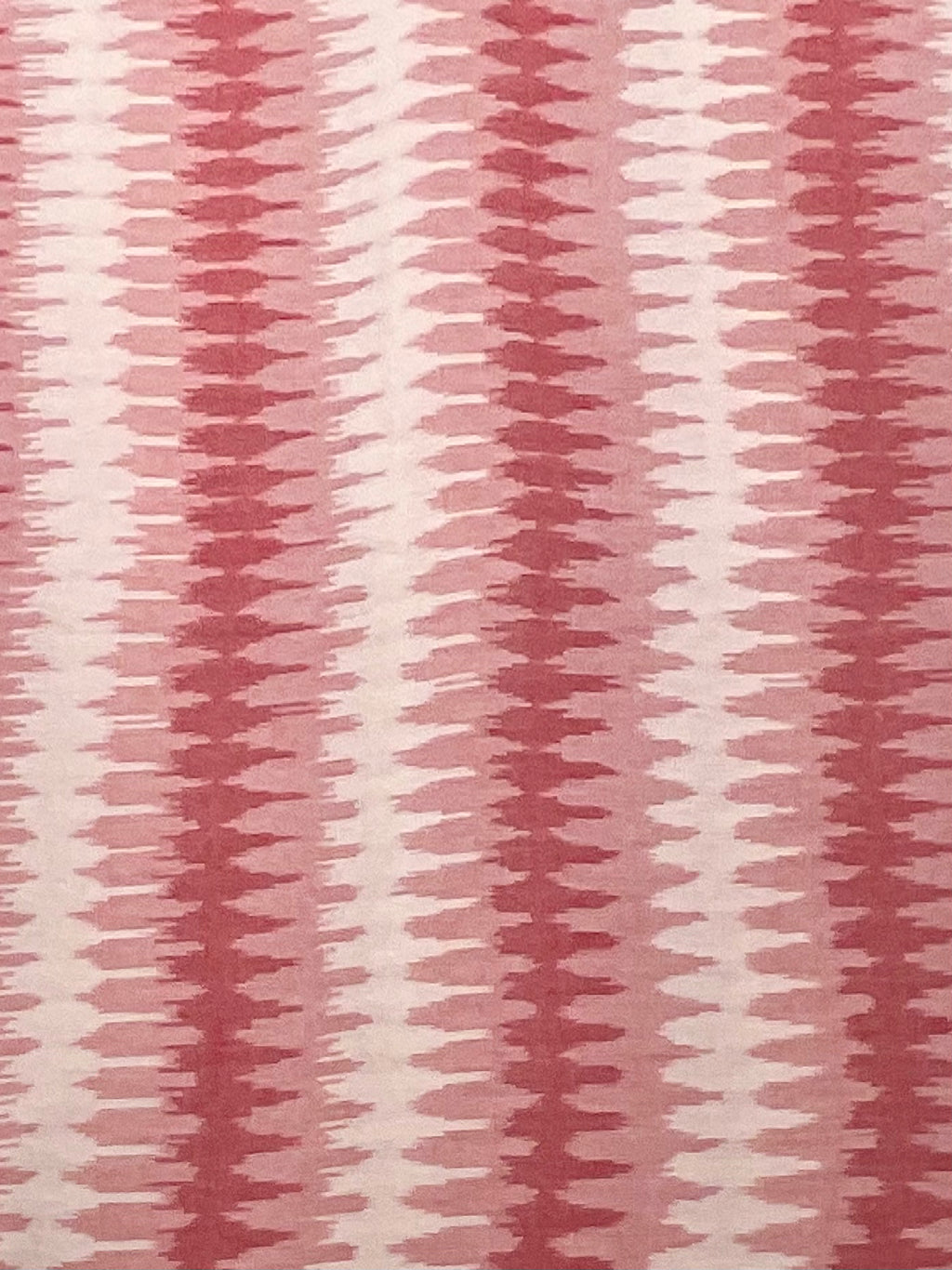 Baby Pink & White Pochampally Ikkat Cotton Fabric – Diamond Design (Per Metre)