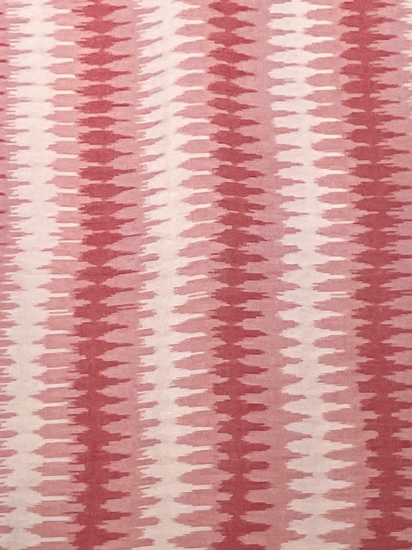 Baby Pink & White Pochampally Ikkat Cotton Fabric – Diamond Design (Per Metre)