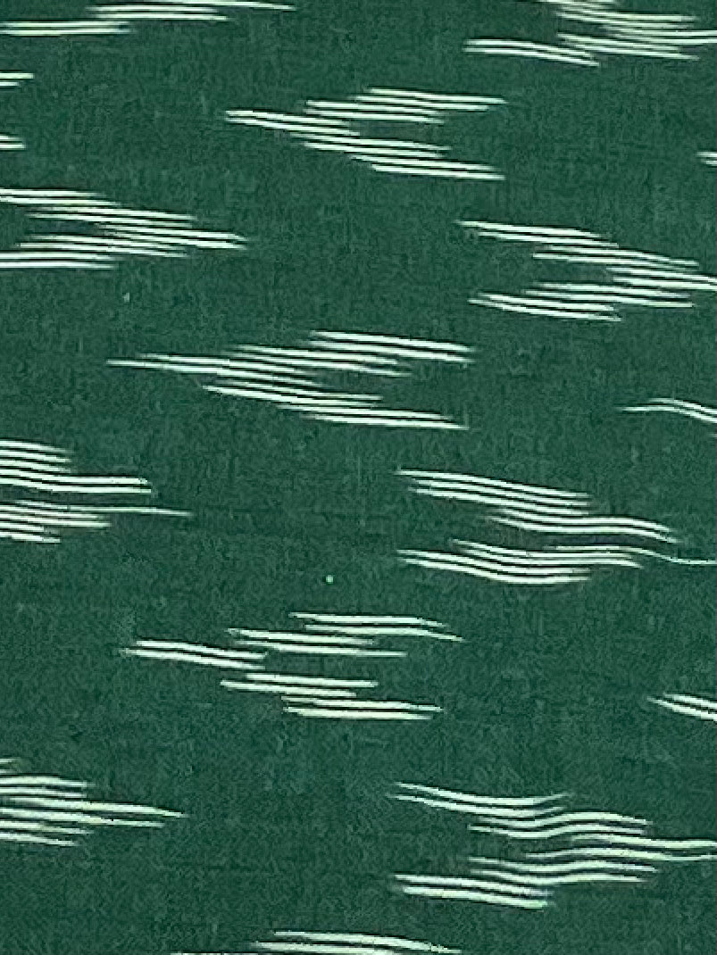 Green Pochampally Ikat Cotton Fabric