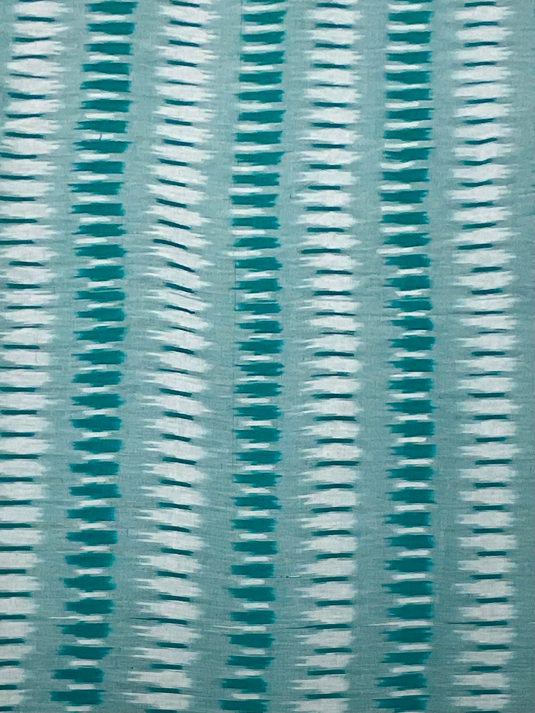 Sea Green & Blue Green Pochampally Ikkat Cotton Fabric – Diamond Design (Per Metre)