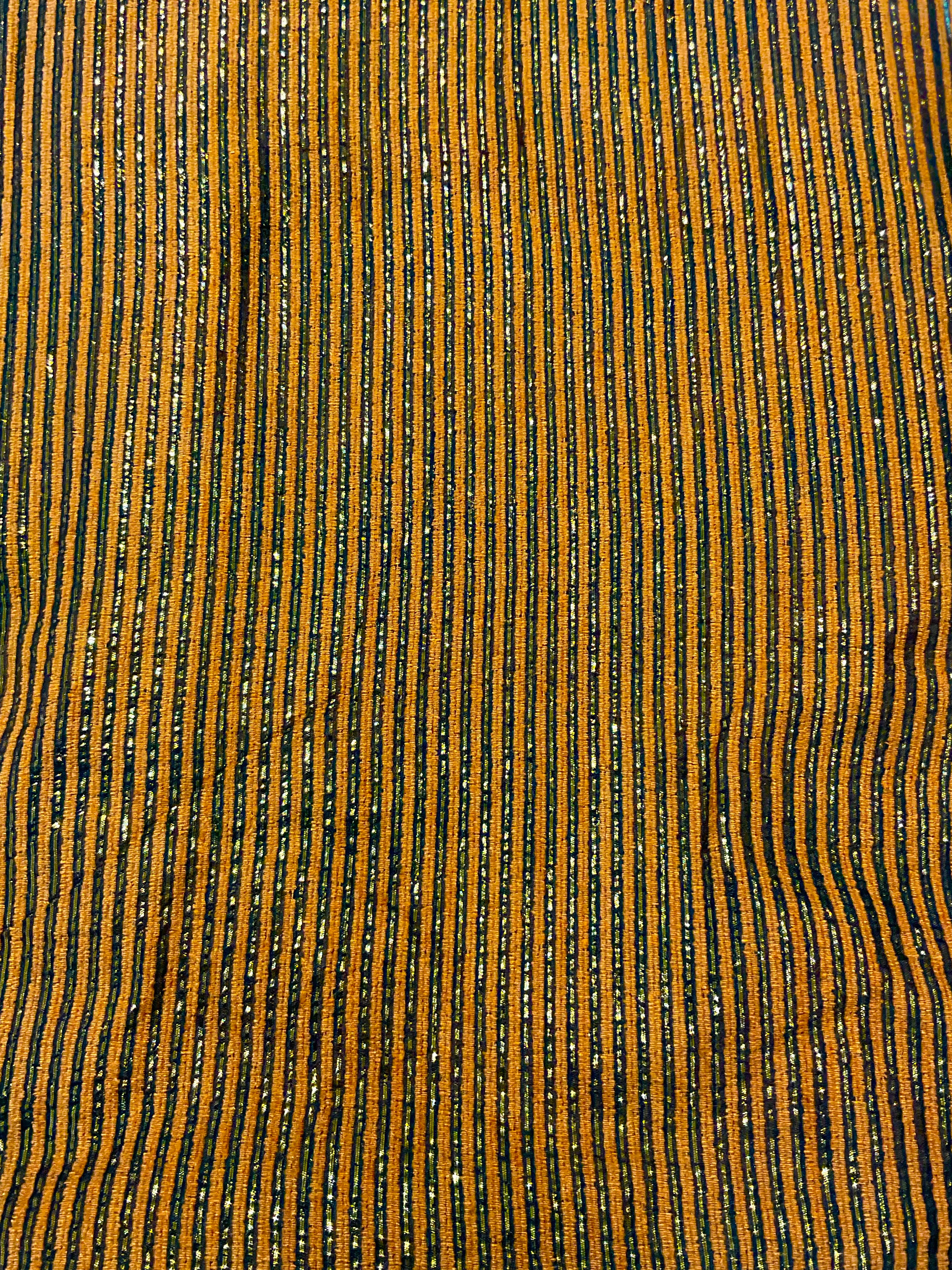 Orange & Gold Handloom Silk Fabric