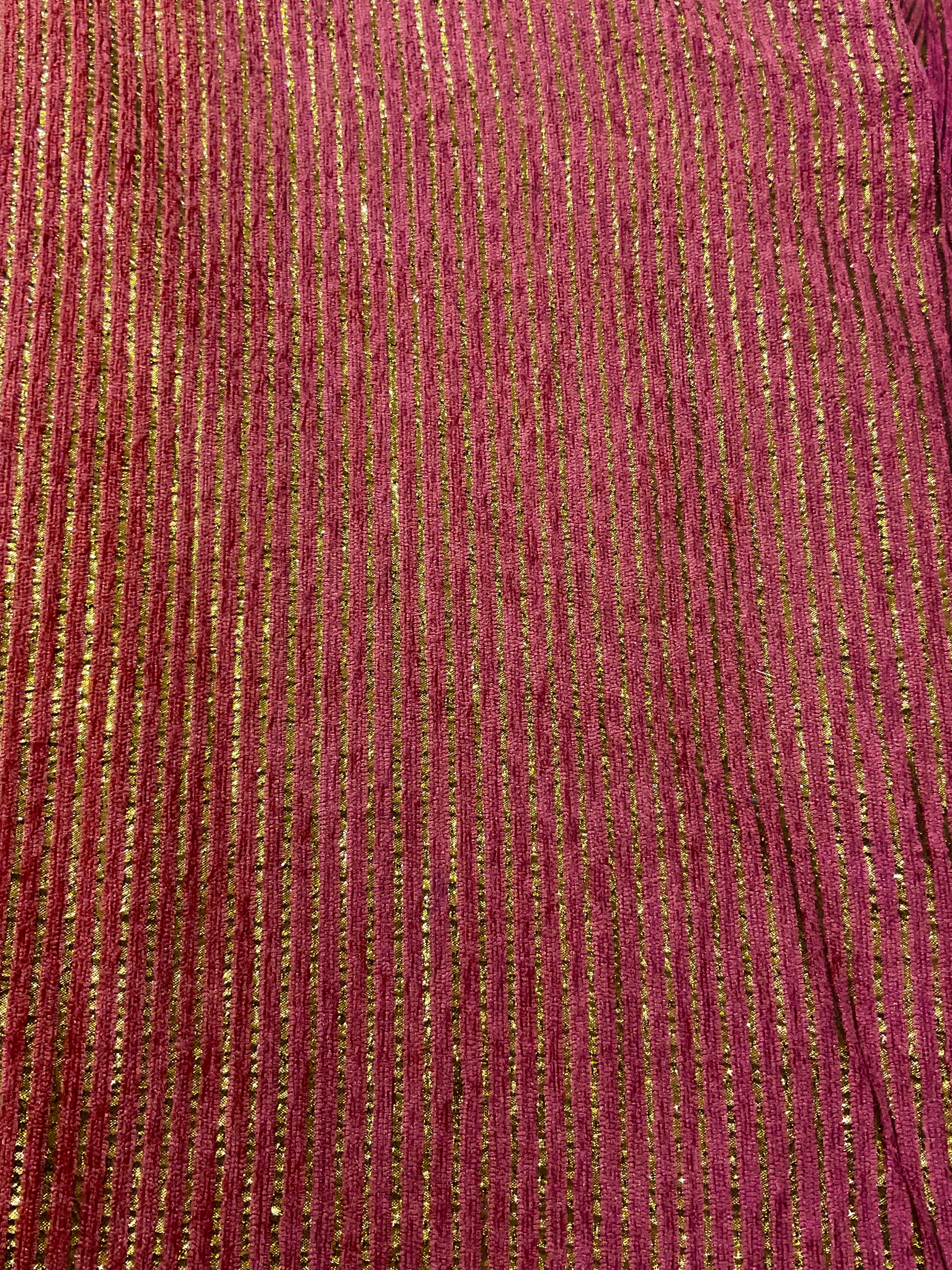 Maroon & Gold Handloom Silk Fabric
