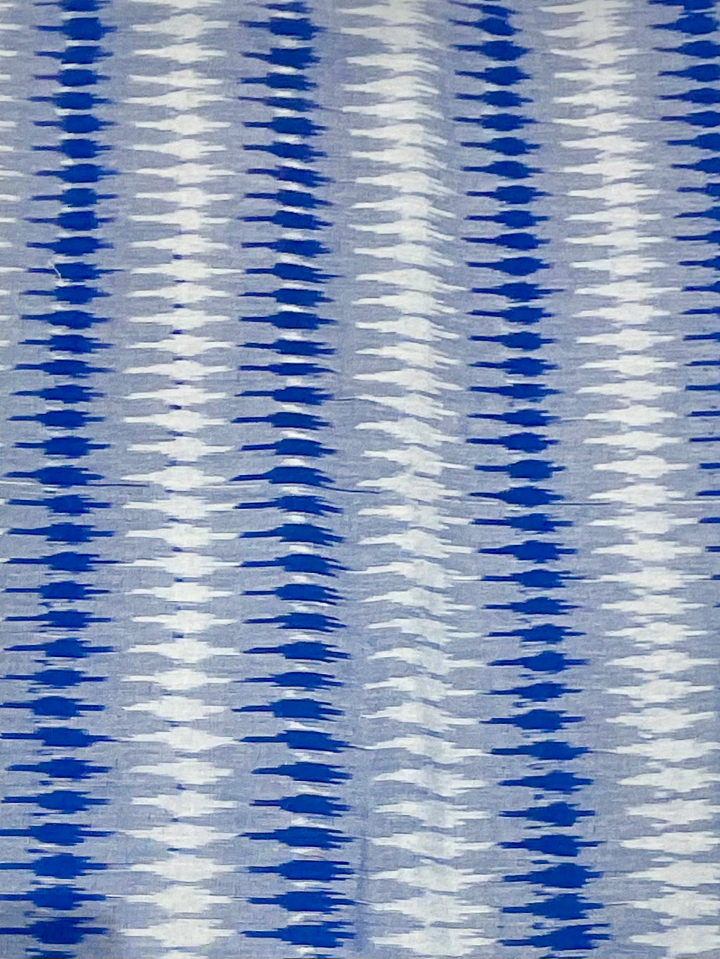 Royal Blue & Sky Blue Pochampally Ikkat Cotton Fabric – Diamond Design (Per Metre)