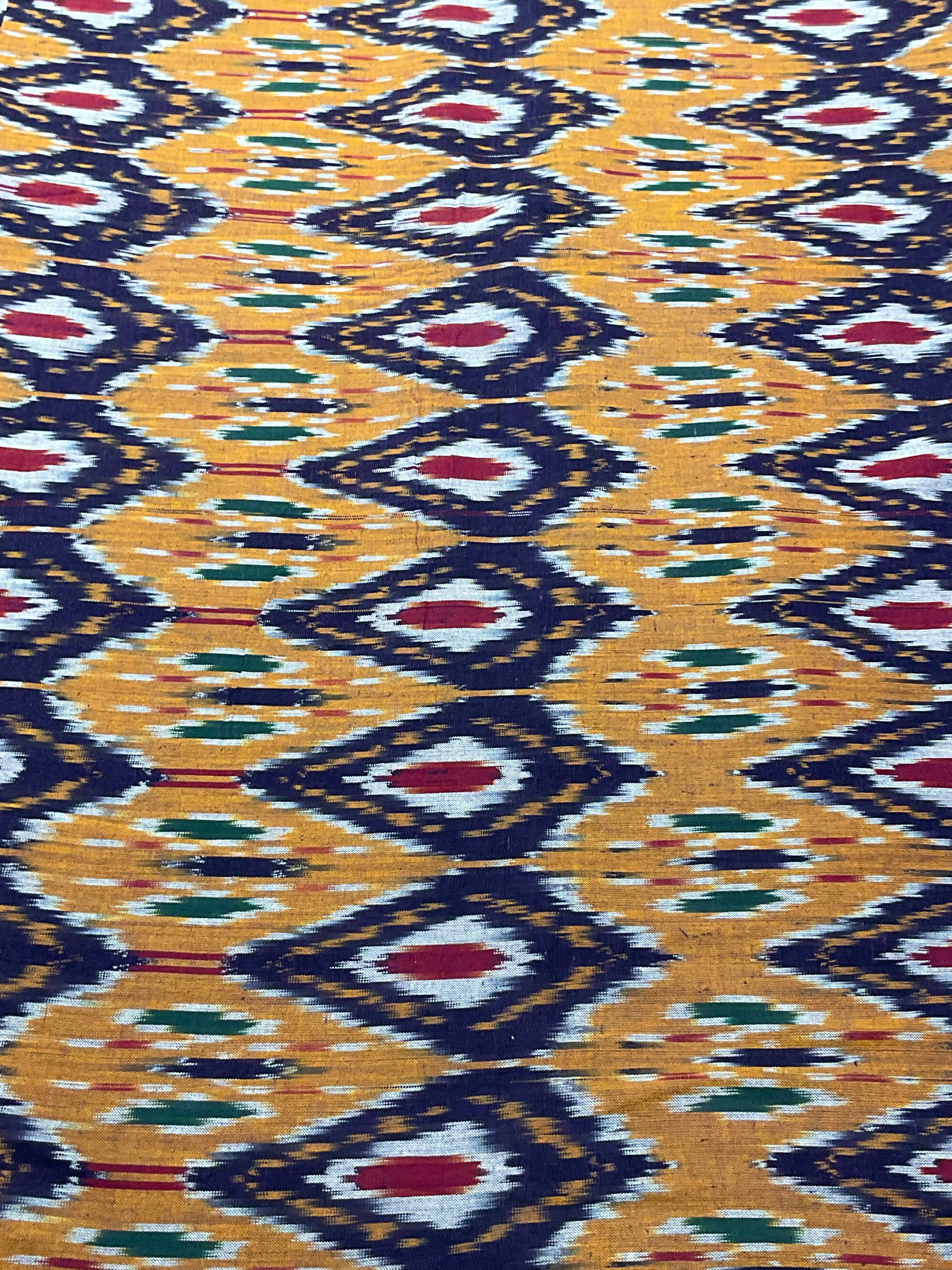 Multicolour Pochampally Ikkat Cotton Fabric – Violet Base (Per Metre)