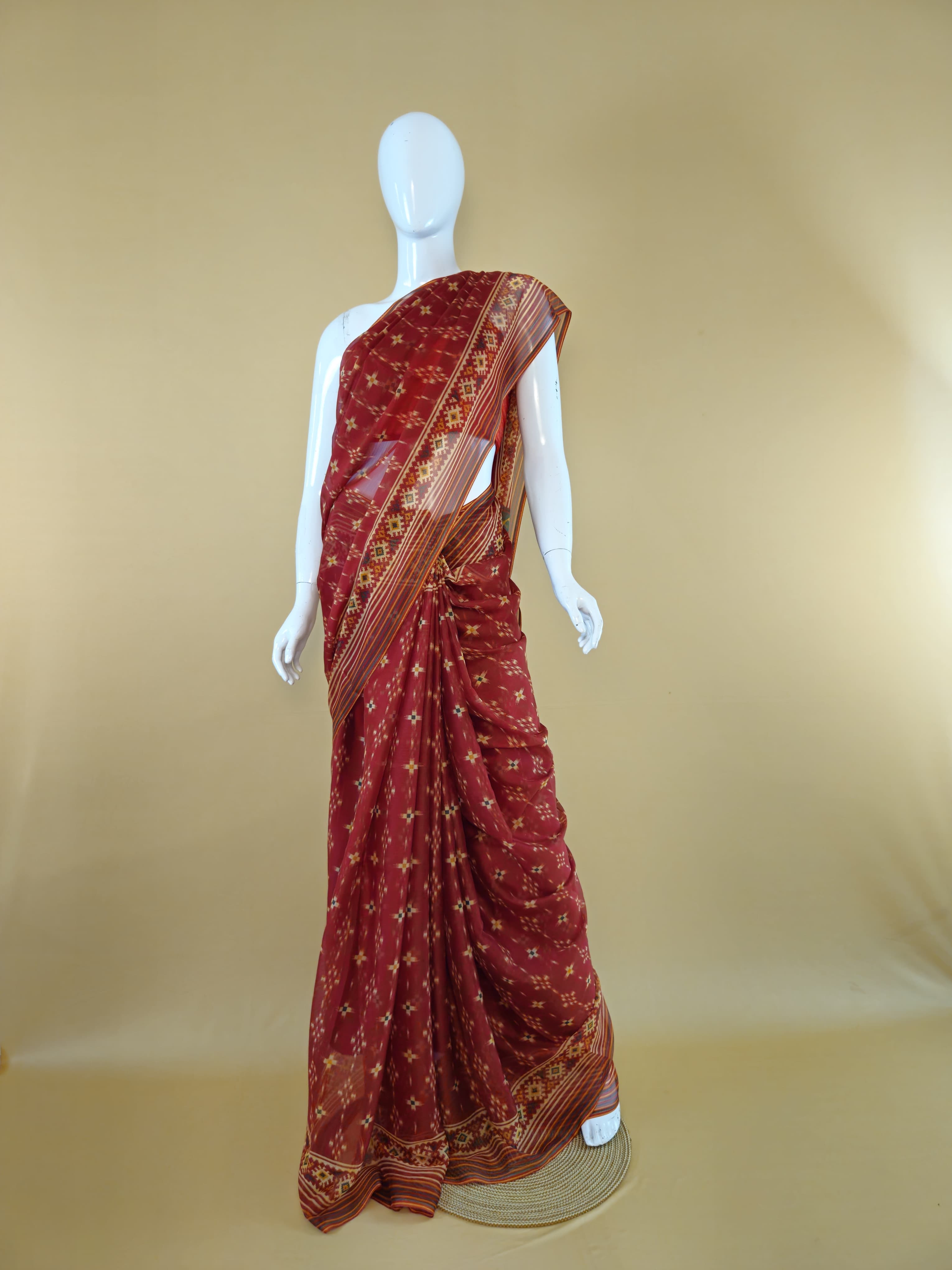 Exclusive Garden Vareli Nova Nara Chiffon Saree with Blouse Pink - Sri Manisha Sarees