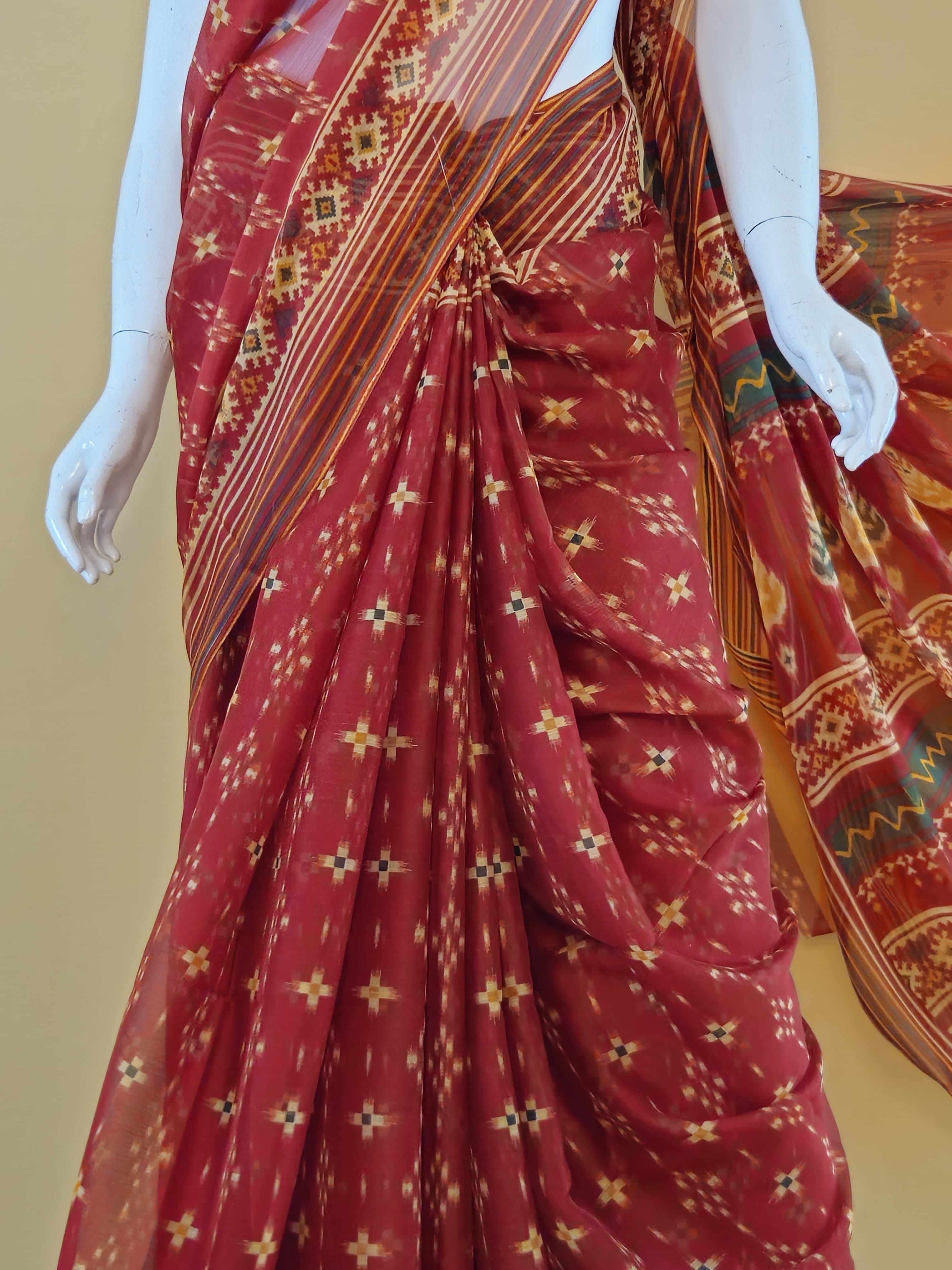 Buy Garden Vareli Nova Nara Chiffon Saree Pink online - Sri Manisha Sarees Secunderabad