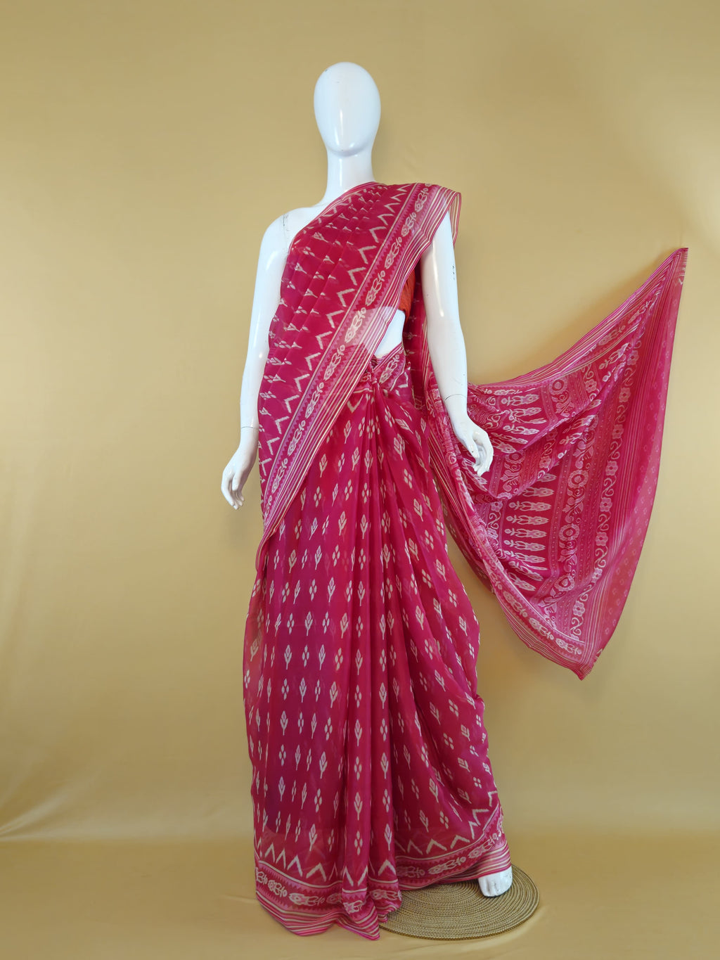 Exclusive Garden Vareli Nova Nara Chiffon Saree with Blouse Blue 906192 - Sri Manisha Sarees