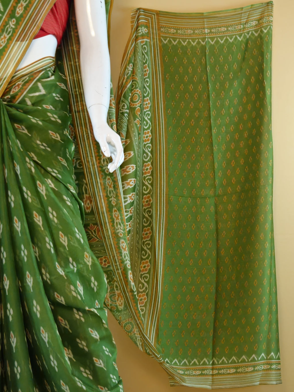 Garden Vareli Nova Nara Chiffon Saree Green with blouse - Sri Manisha Sarees