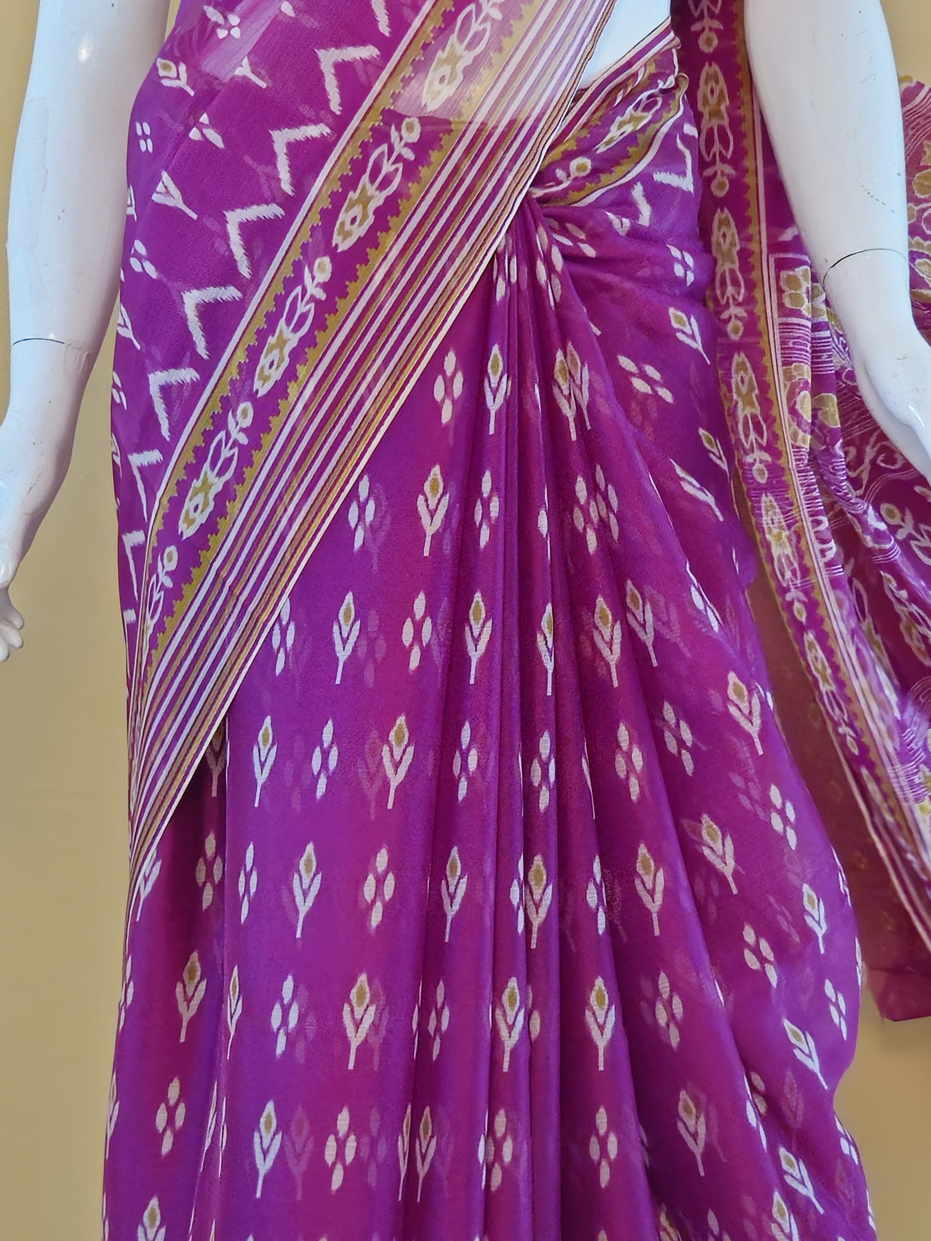 Garden Vareli Nova Nara Chiffon Saree with Blouse — Purple