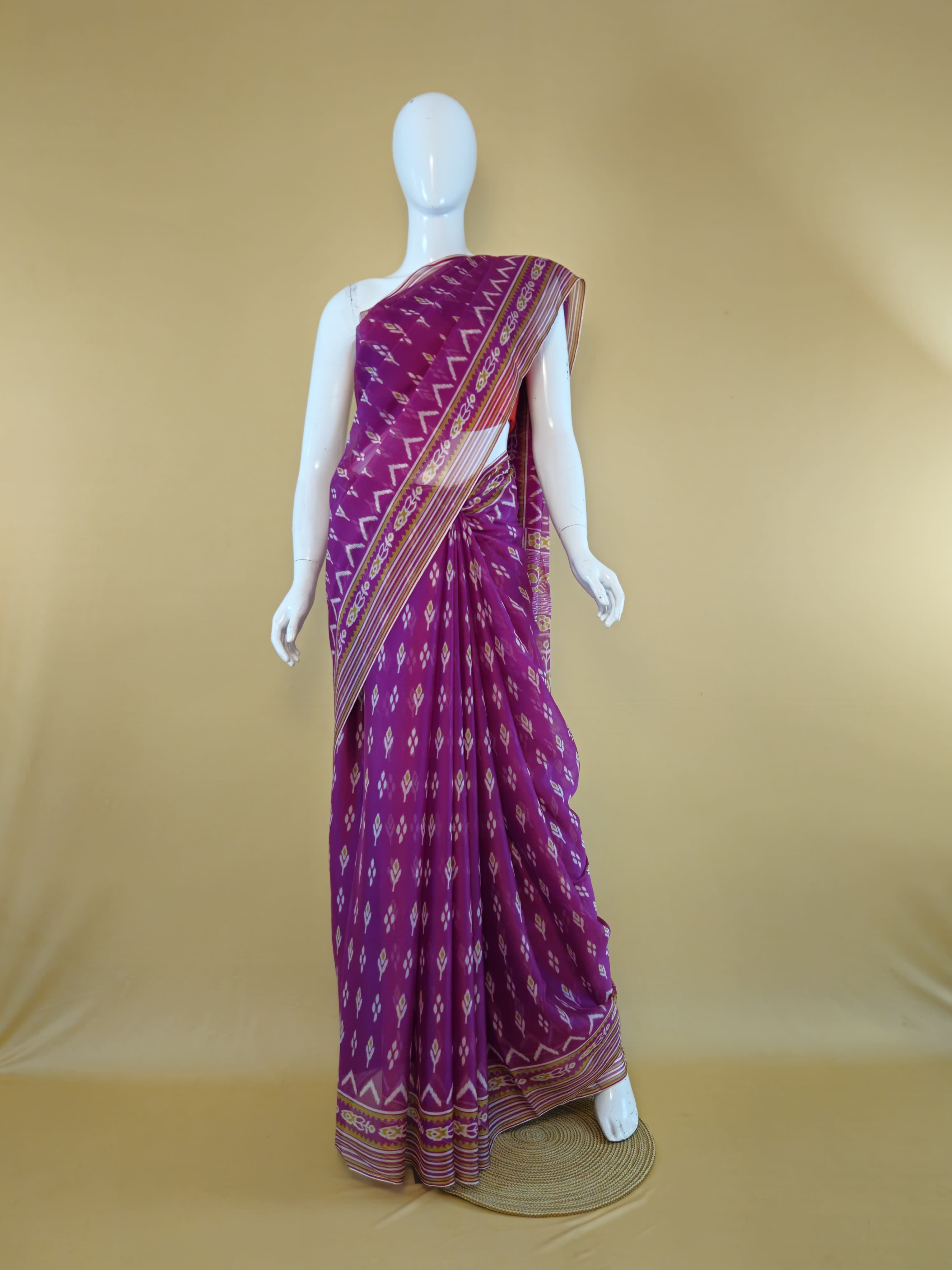 Garden Vareli Nova Nara Chiffon Saree with Blouse — Purple