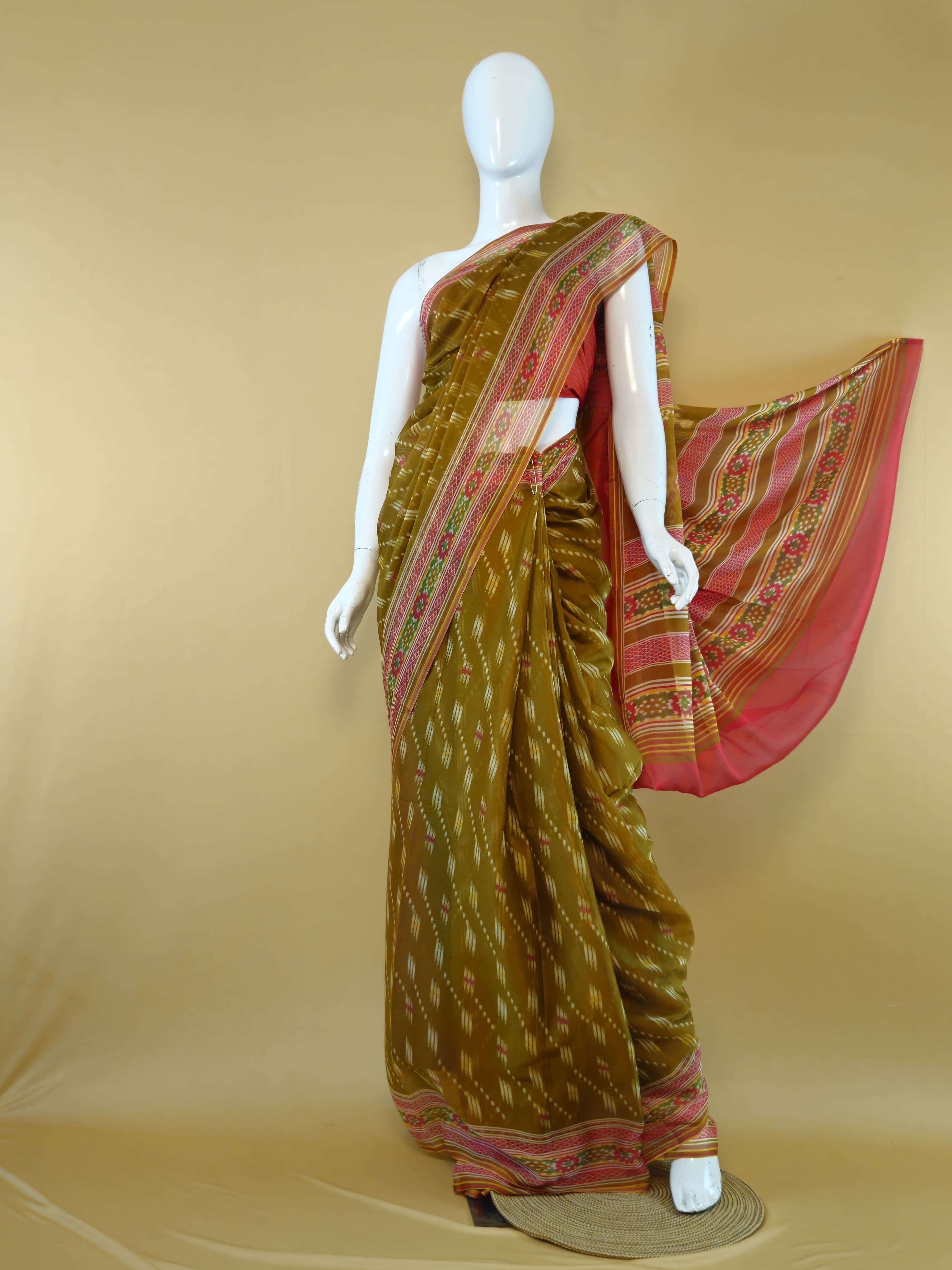 Garden Vareli Nova Nara Chiffon Saree with Blouse — Mustard