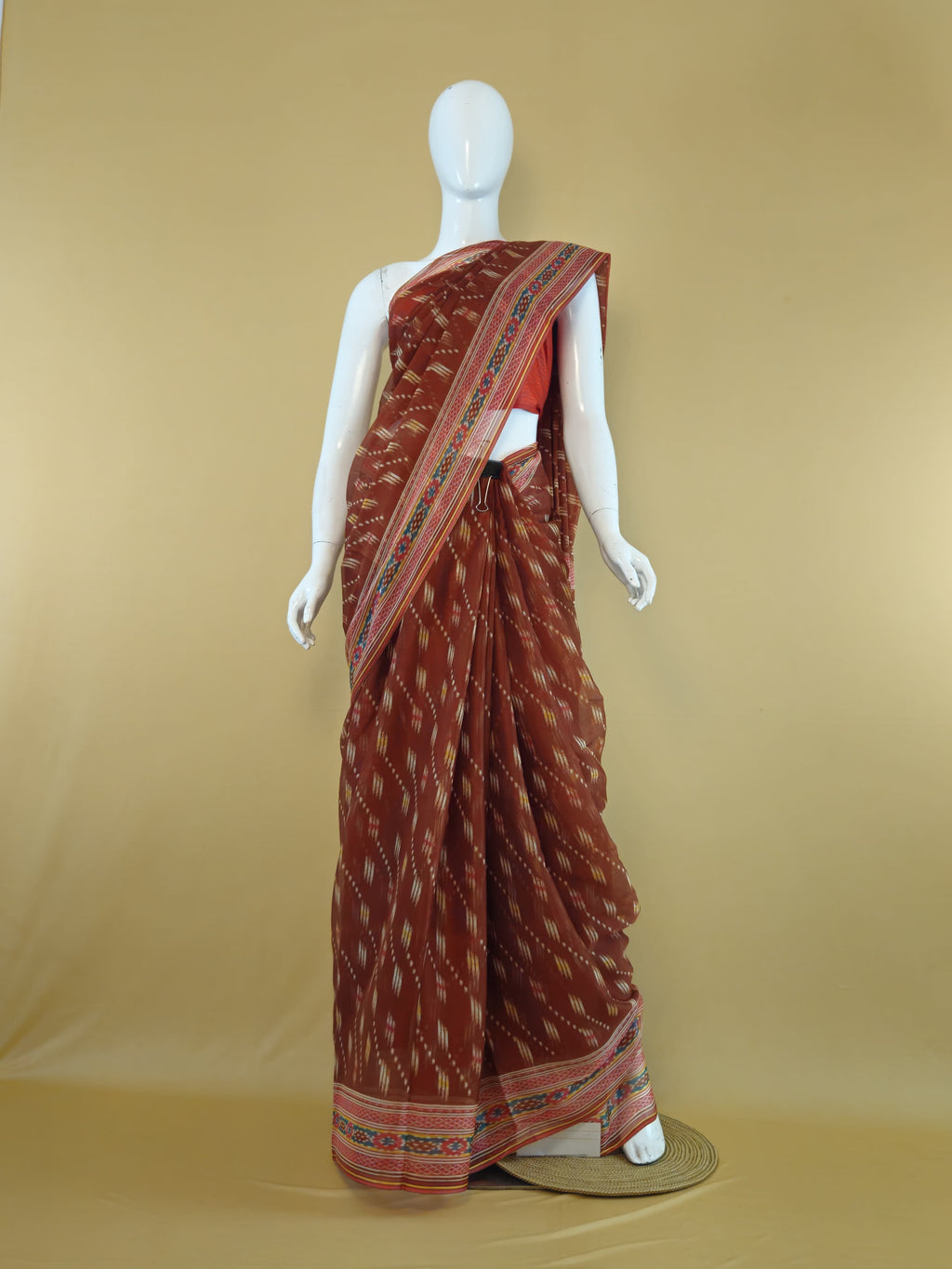 Garden Vareli Nova Nara Chiffon Saree with Blouse — Red