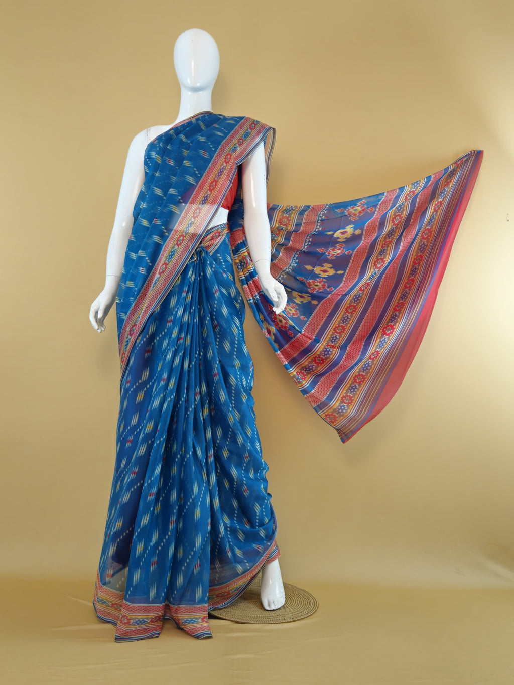 Garden Vareli Nova Nara Chiffon Saree with Blouse — Blue