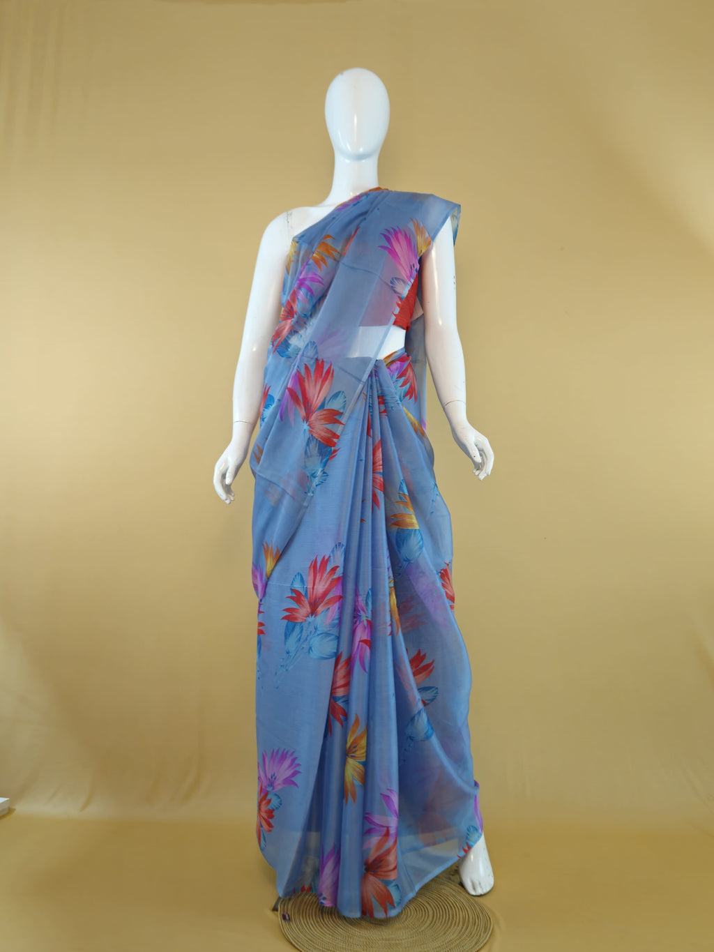 Garden Vareli Nara Chiffon Saree (Saree Only) — Grey