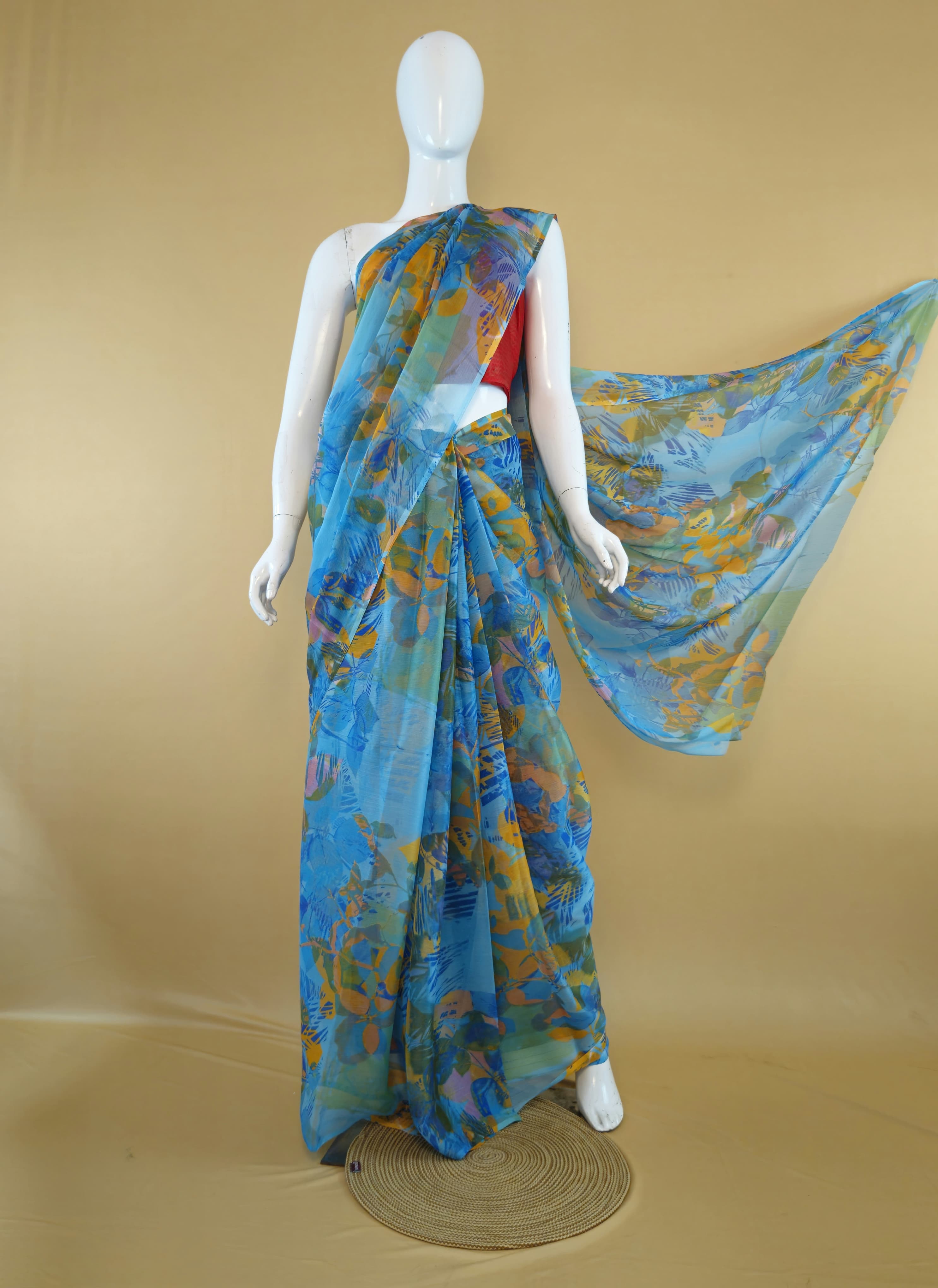 Garden Vareli Nara Chiffon Saree (Saree Only) — Lavender