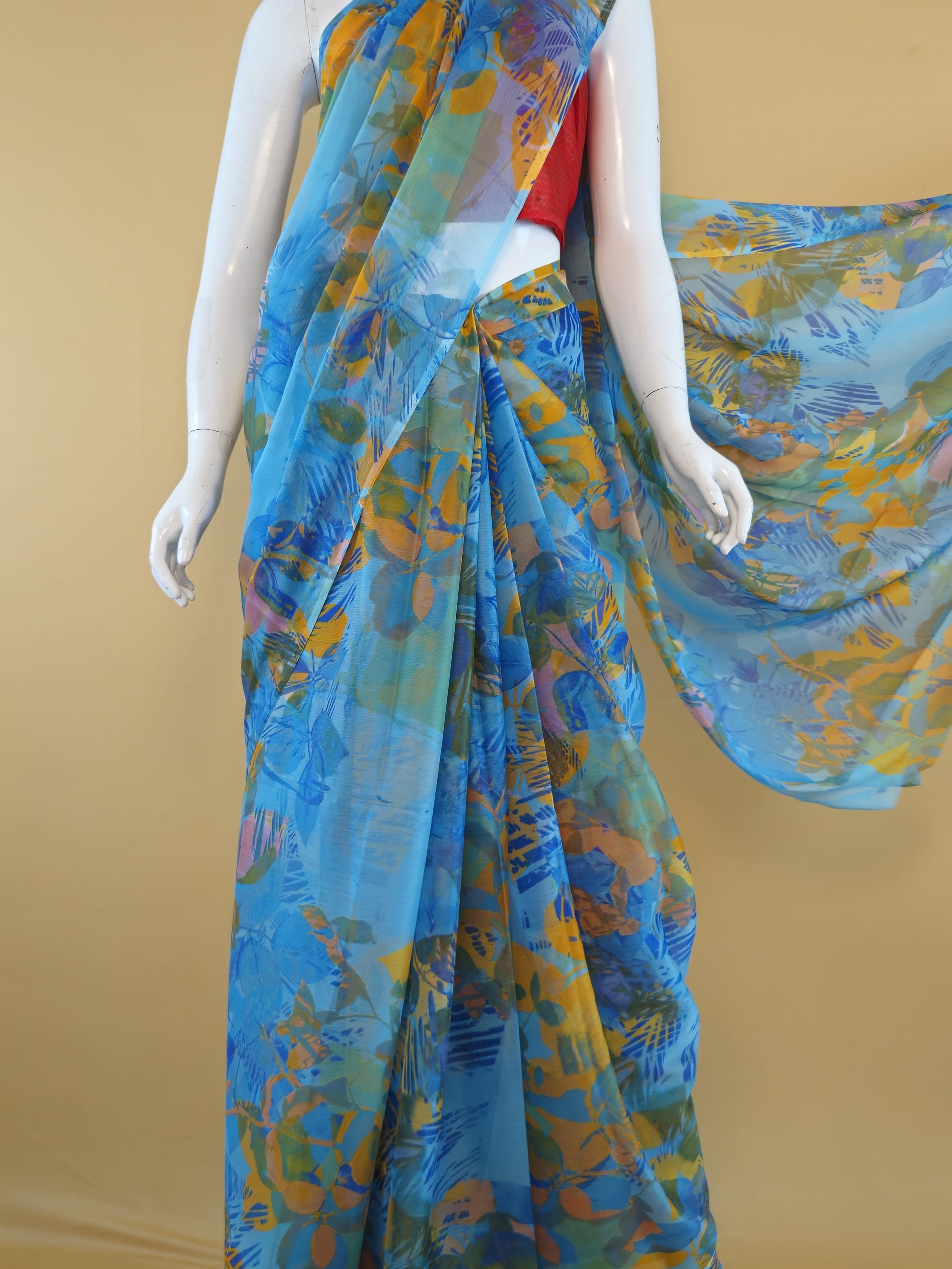Garden Vareli Nara Chiffon Saree (Saree Only) — Lavender