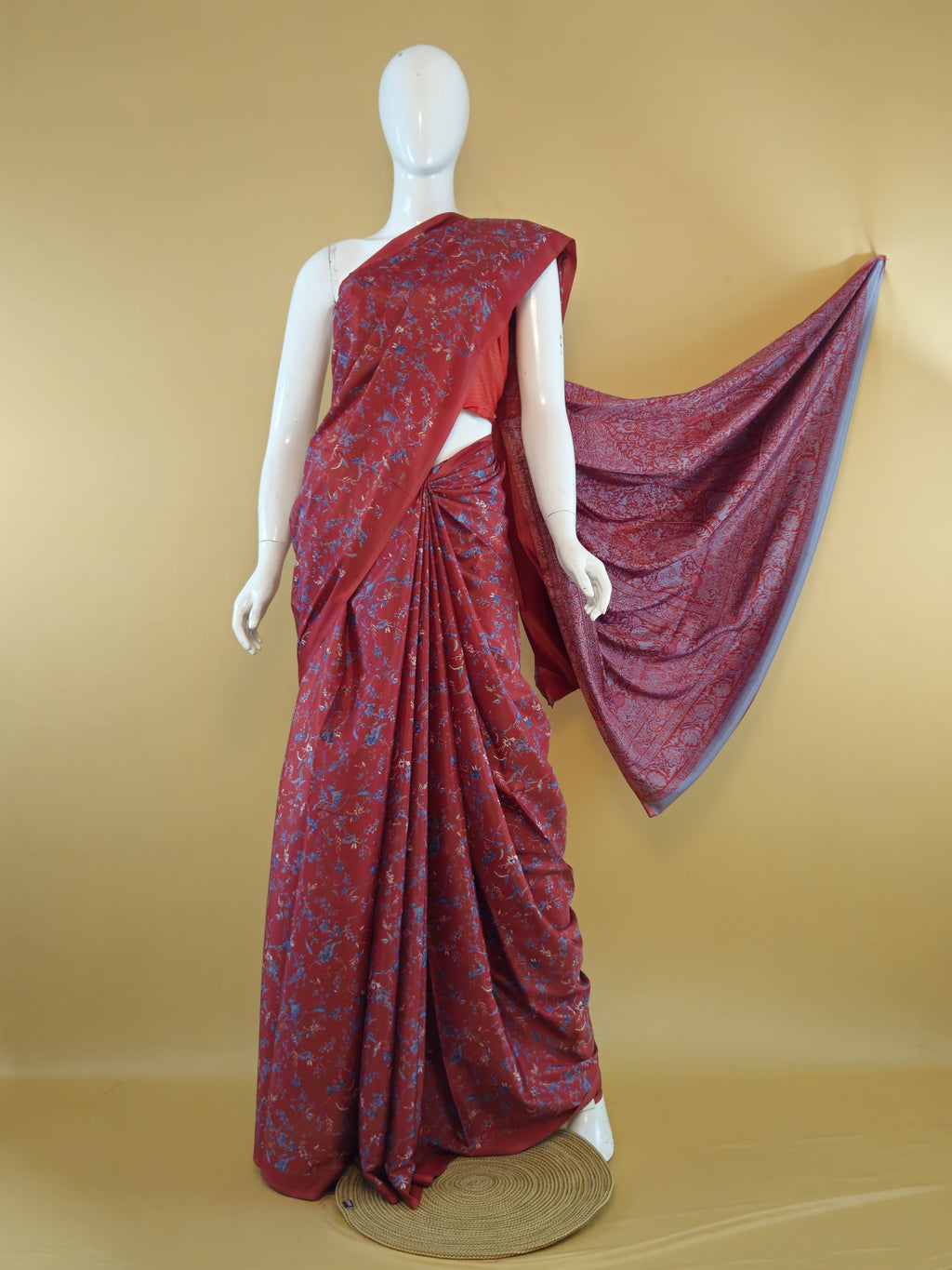 Garden Vareli Super Como Crepe Saree with Blouse — Multicolour