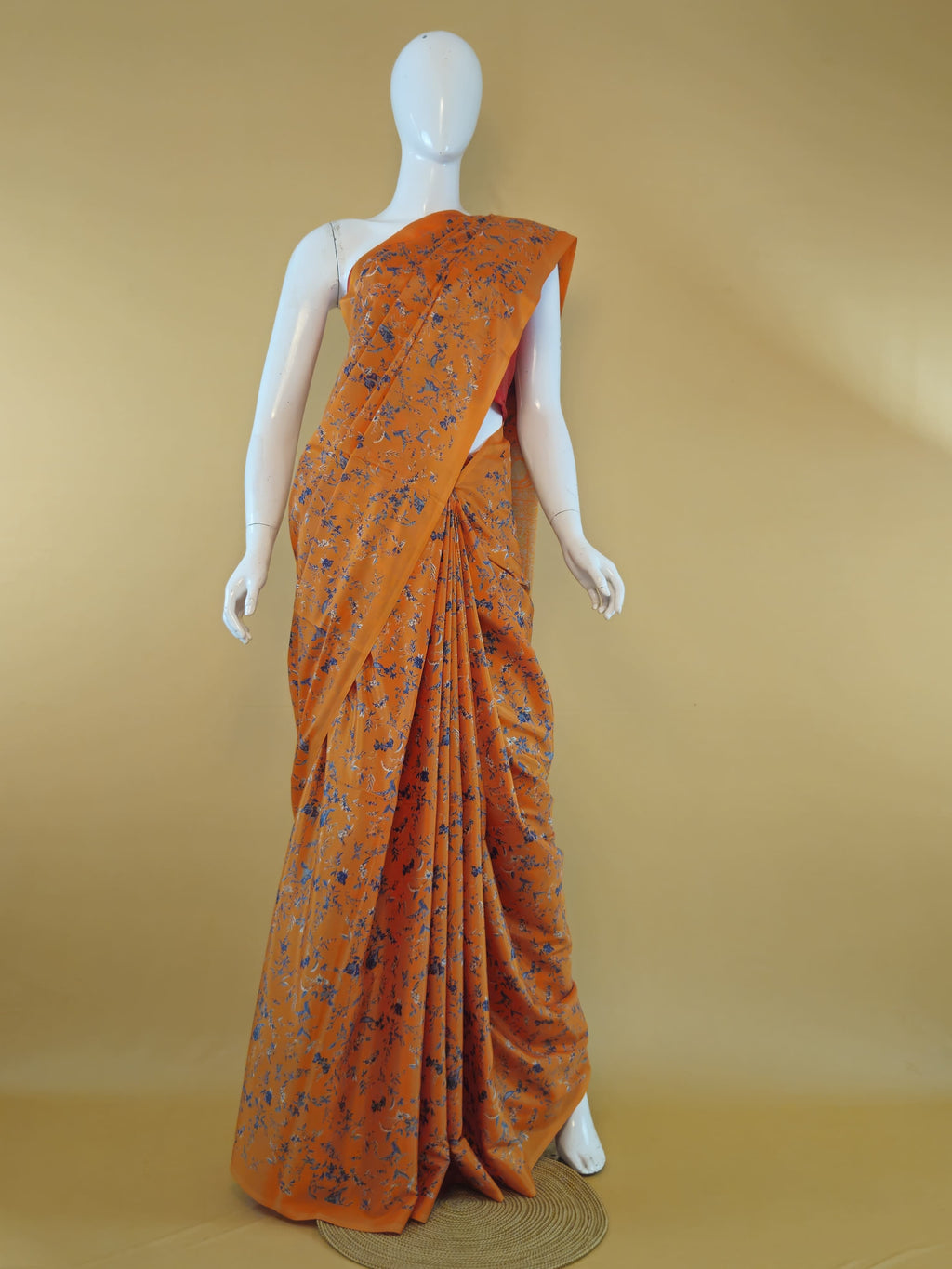 Garden Vareli Super Como Crepe Saree with Blouse — Peach