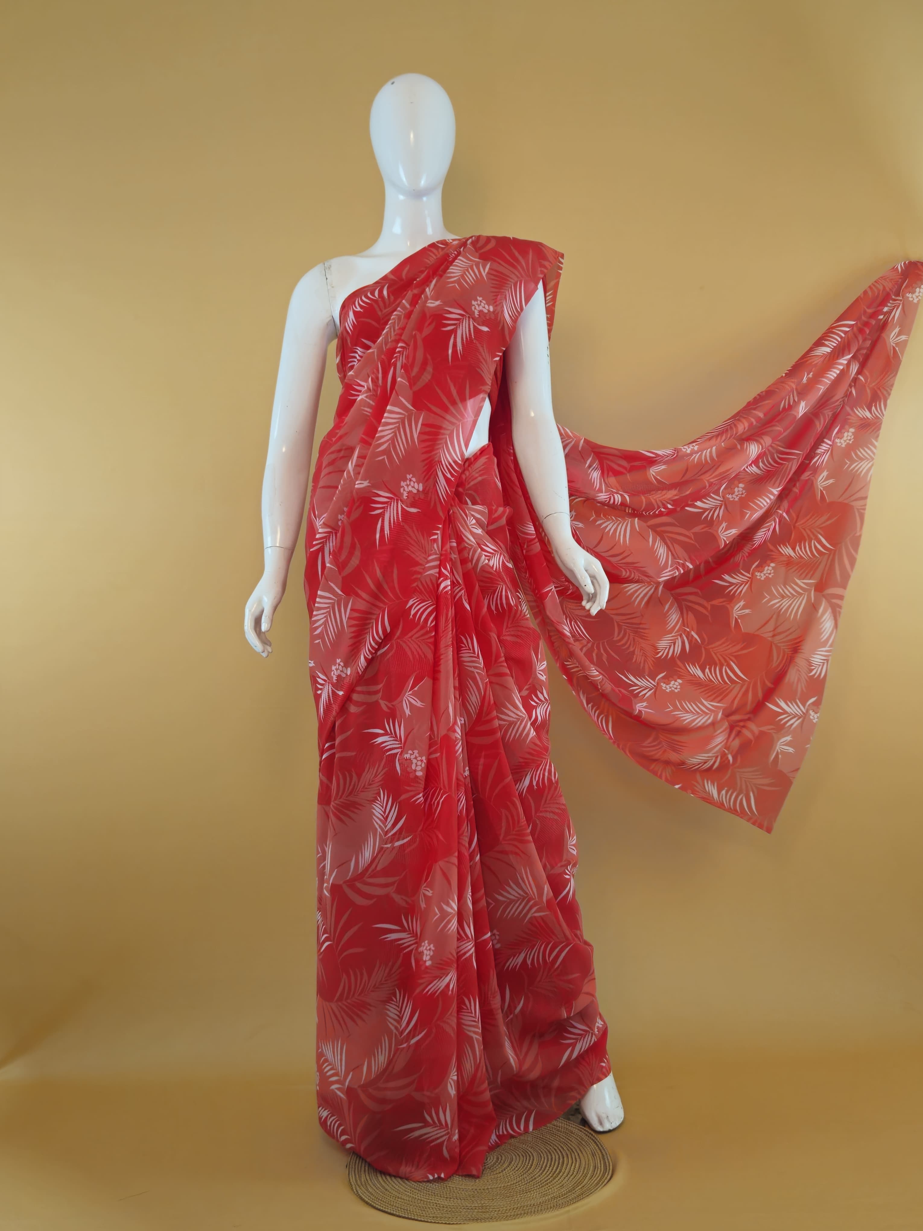 Garden Vareli Uno Tarangani Georgette Saree (Saree Only) — Pink