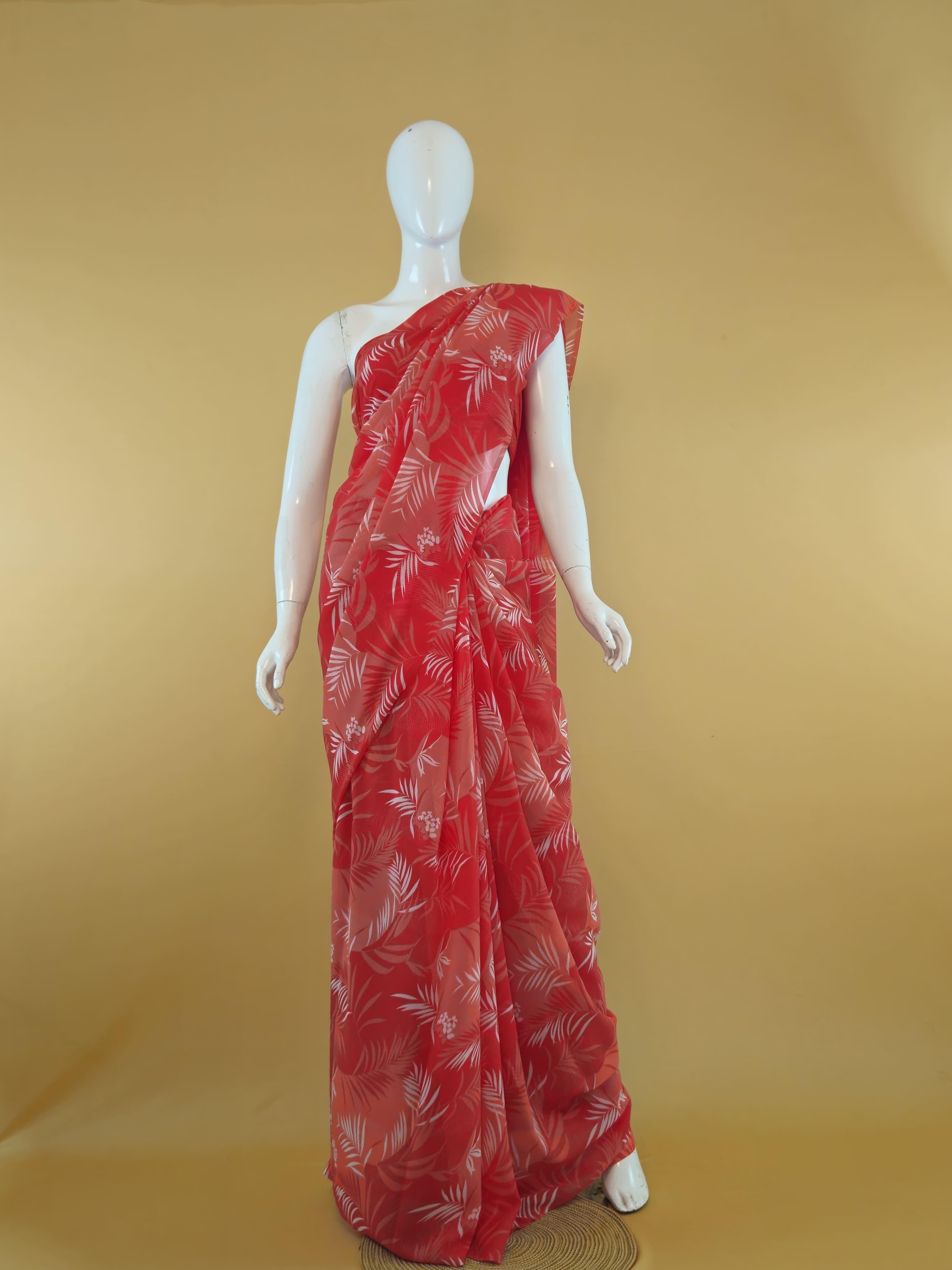 Garden Vareli Uno Tarangani Georgette Saree (Saree Only) — Pink