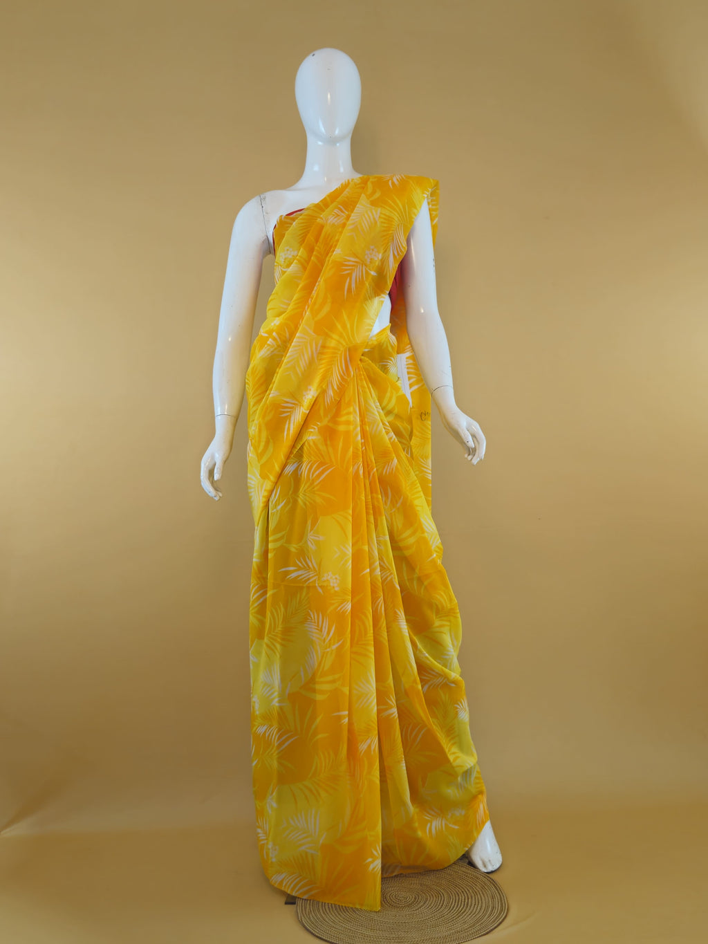 Garden Vareli Uno Tarangani Georgette Saree (Saree Only) — Yellow