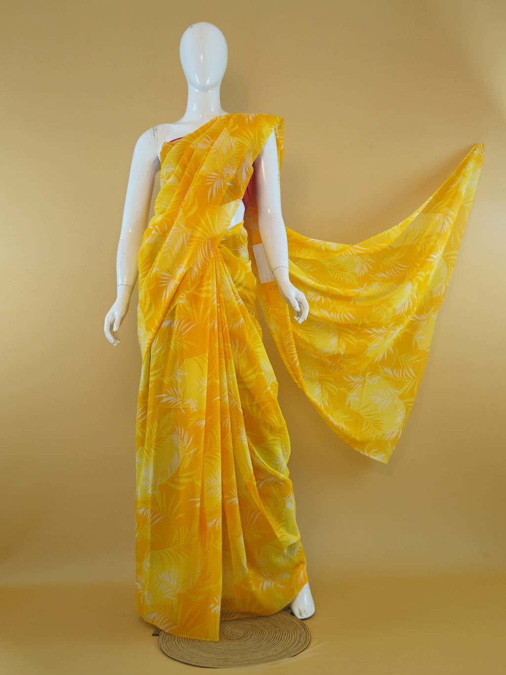 Garden Vareli Uno Tarangani Georgette Saree (Saree Only) — Yellow