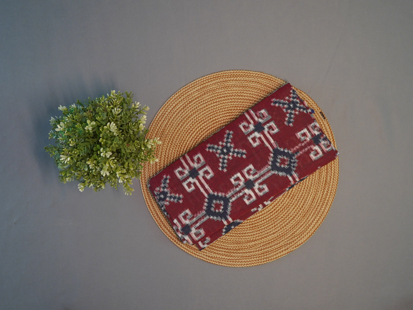 Pochampally Mercerised Handloom Cotton Saree with Designer Blue Pallu & Blouse
