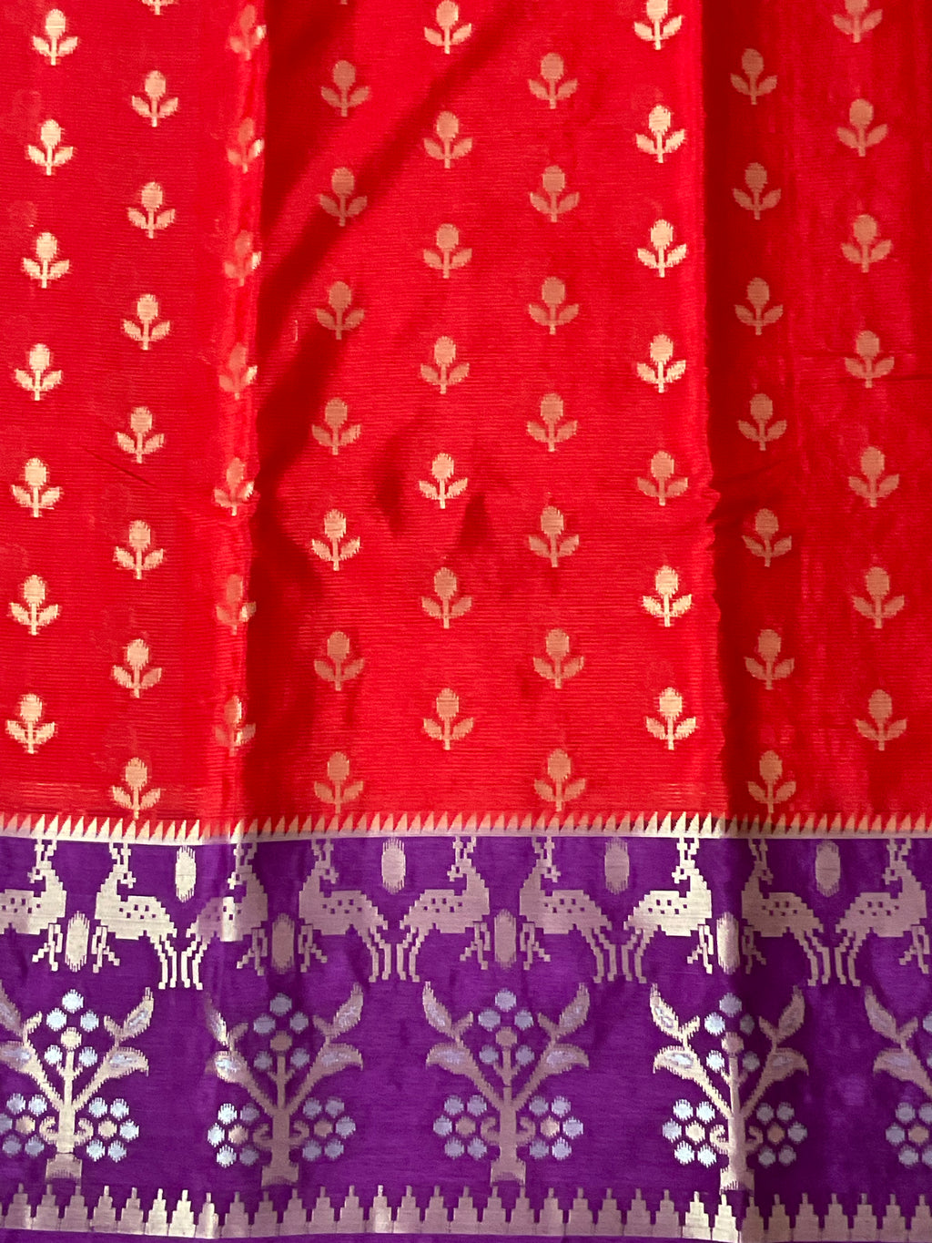 Bold Maroon Pochampally Silk Saree