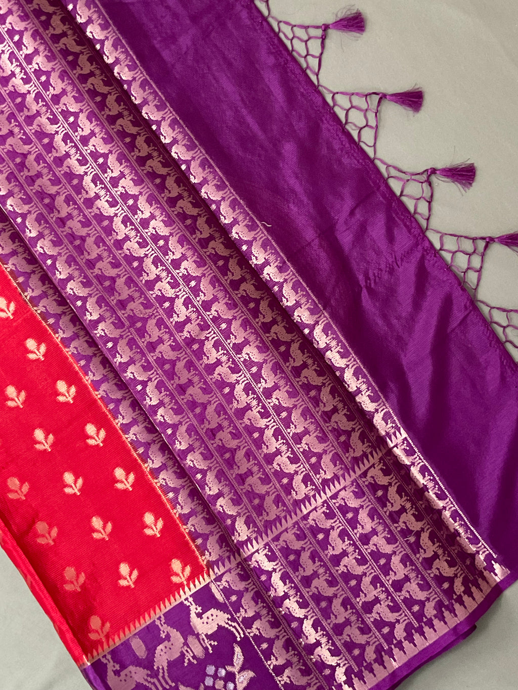 Bold Maroon Pochampally Silk Saree