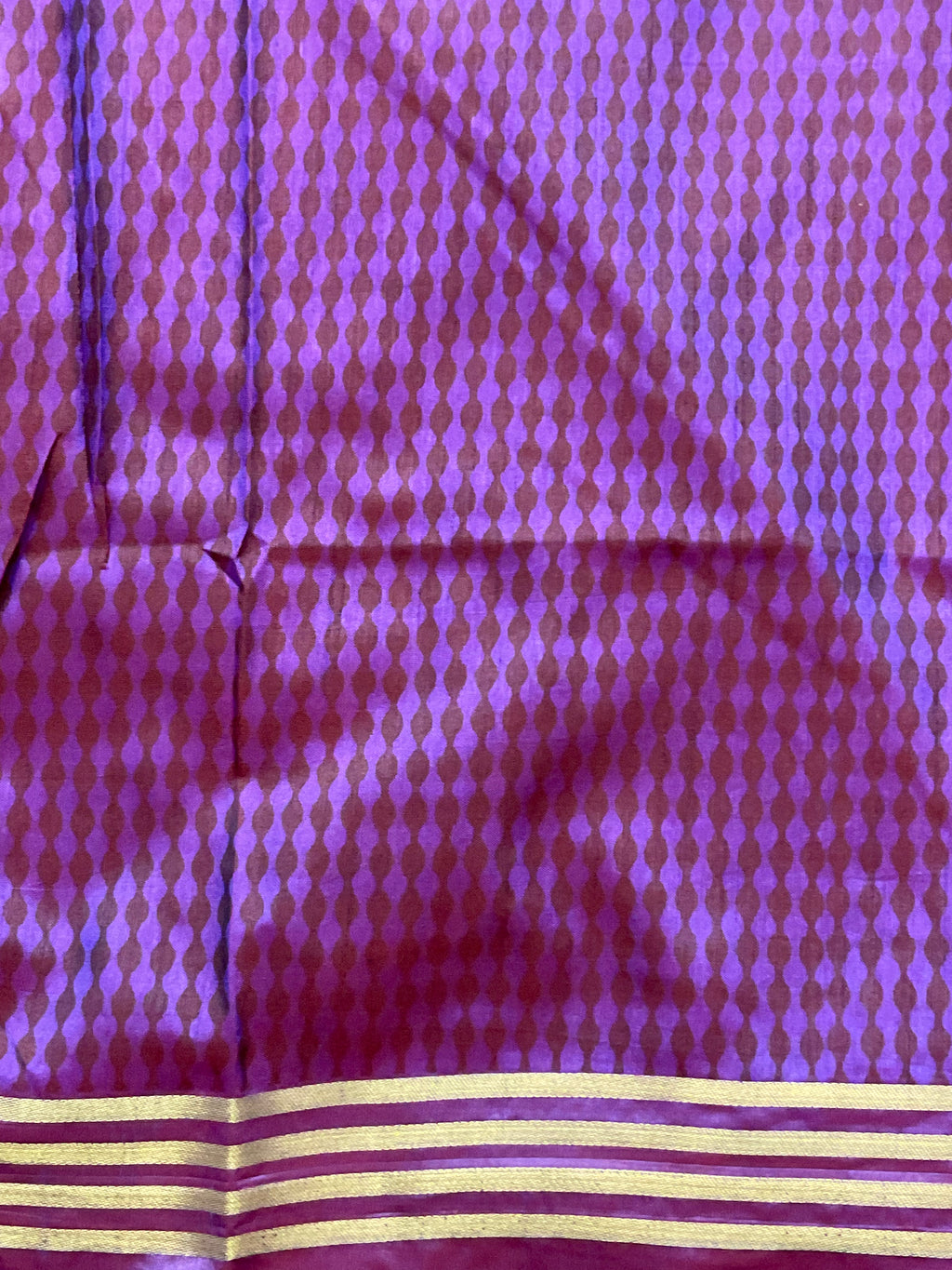 Pochampally Cotton Silk Ikkat Patola Print Saree in Pink with Dark Violet Designer Pallu