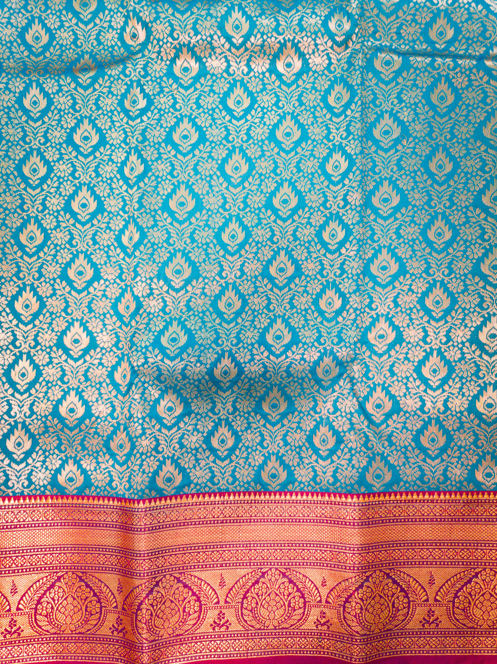 Blue Kanchivaram Gold Brocade Saree