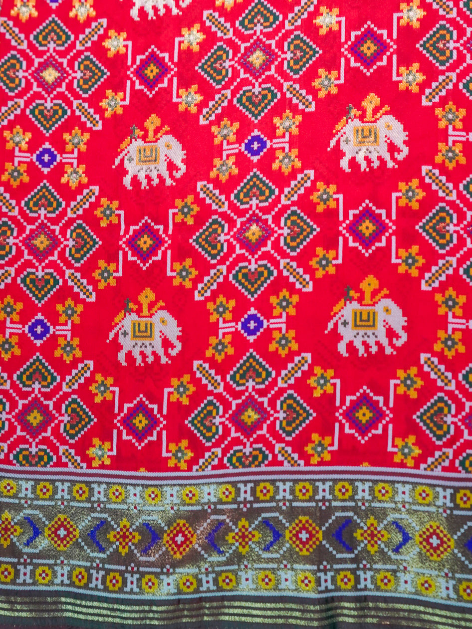 Red Pochampally Patola Silk Saree