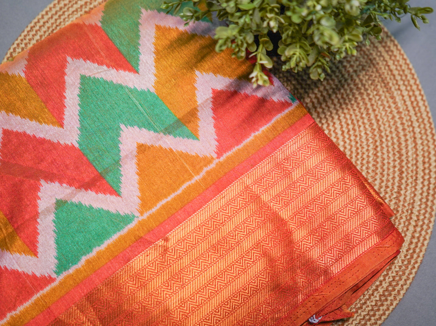 Multicolour Pochampally Cotton Saree