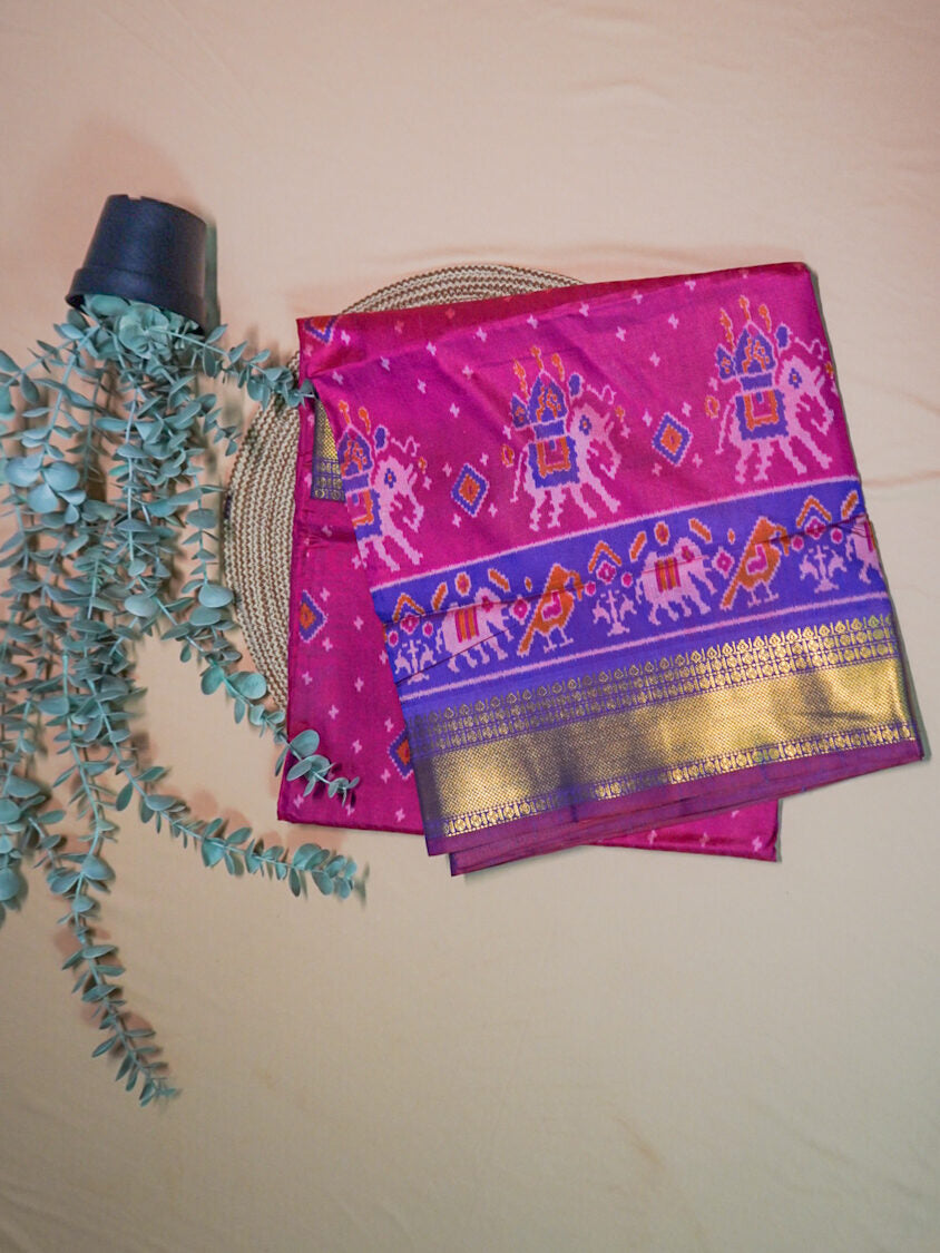 Purple patola silk saree