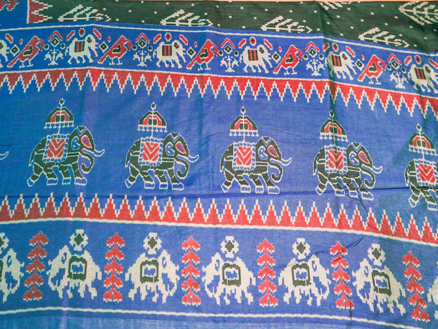 Green Pochampally Cotton Silk Saree