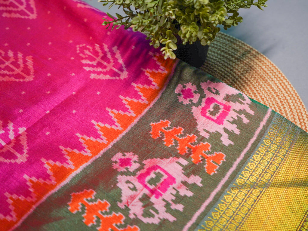 Pink Pochampally Cotton Silk Saree