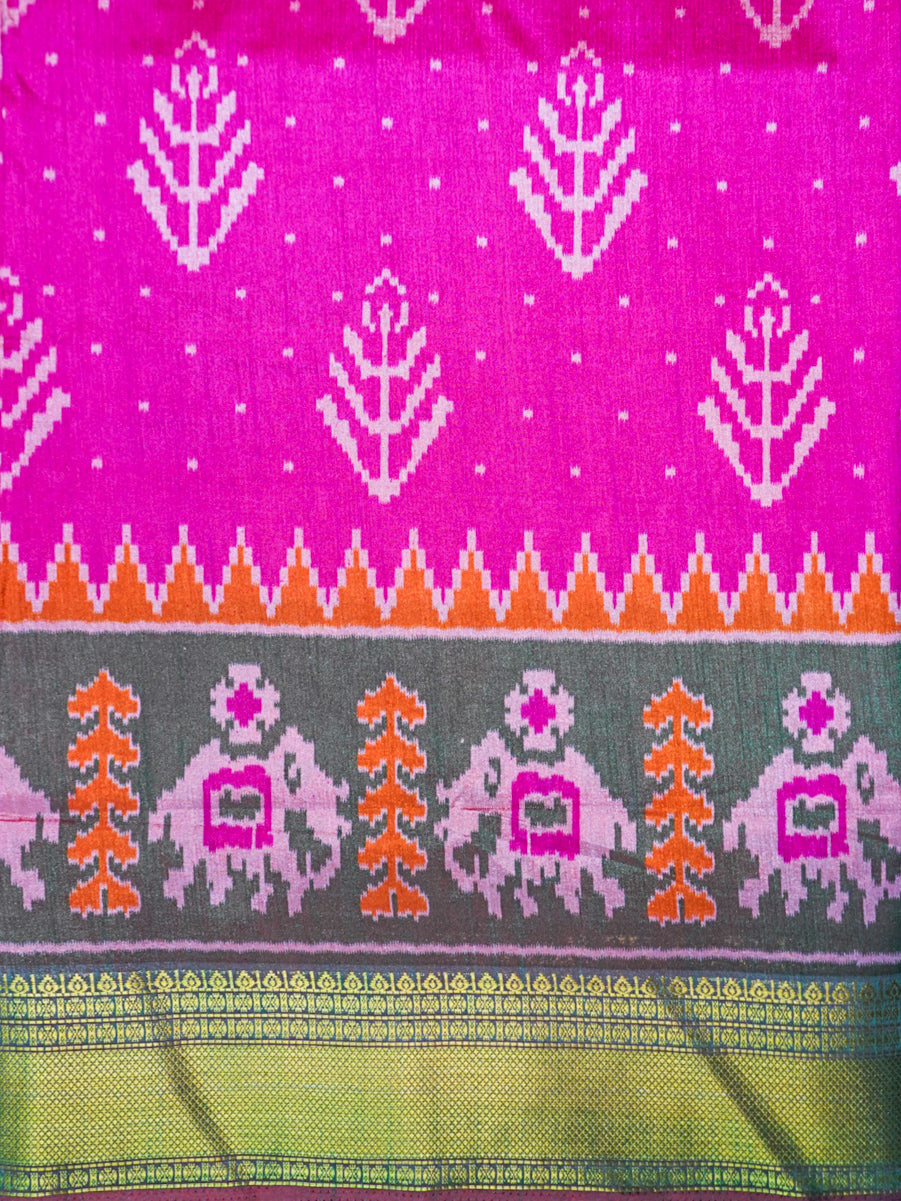 Pink Pochampally Cotton Silk Saree