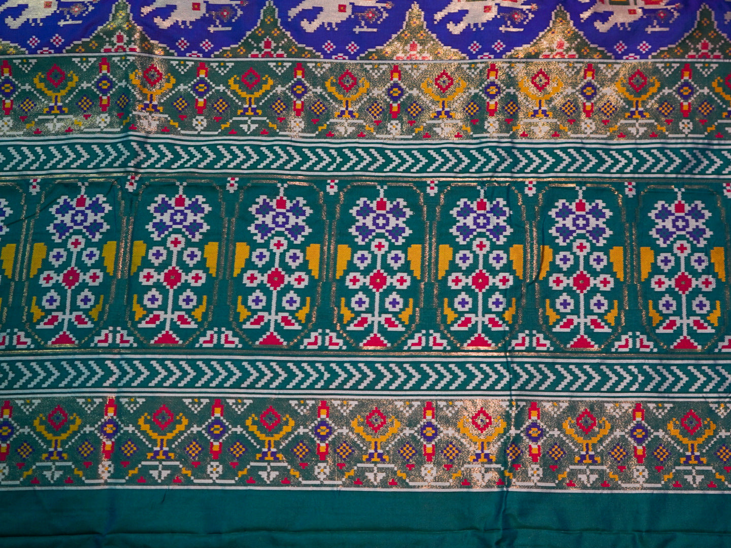 Navy Blue Pochampally Ikkat Saree