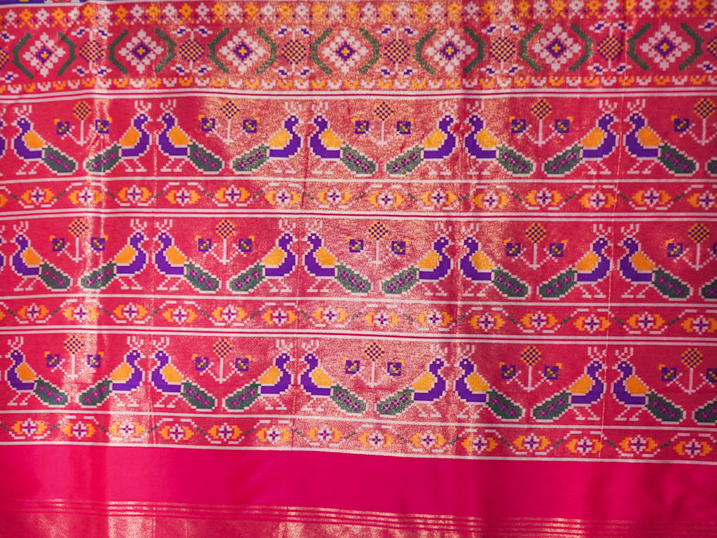 Purple Pochampally Patola Silk Saree
