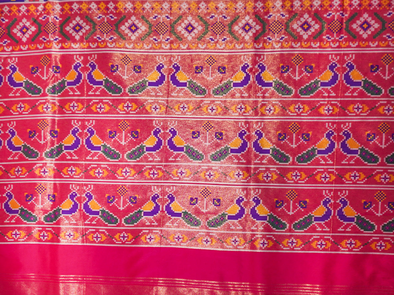 Purple Pochampally Patola Silk Saree
