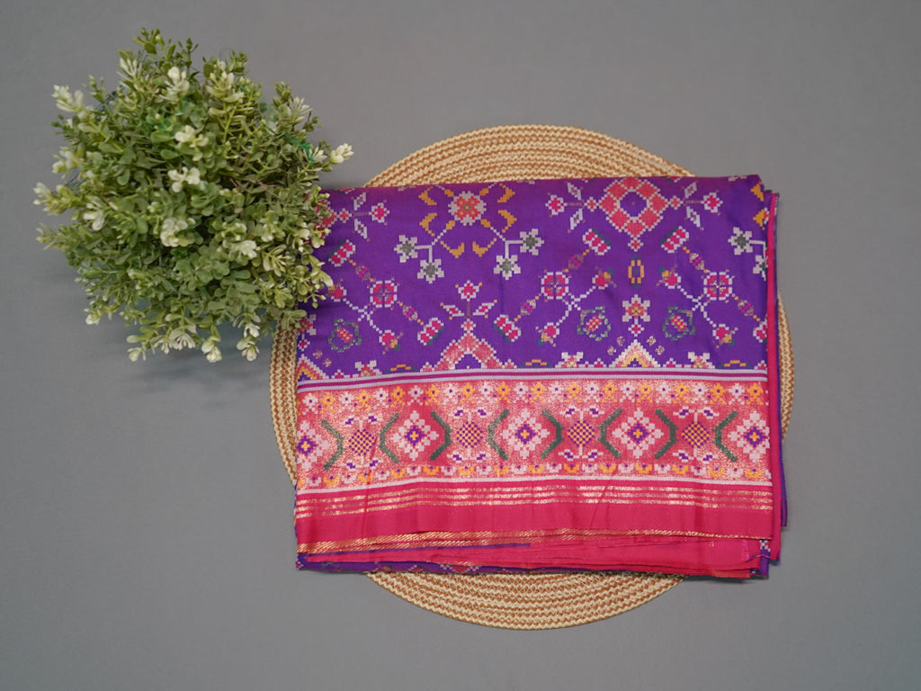 Purple Pochampally Patola Silk Saree