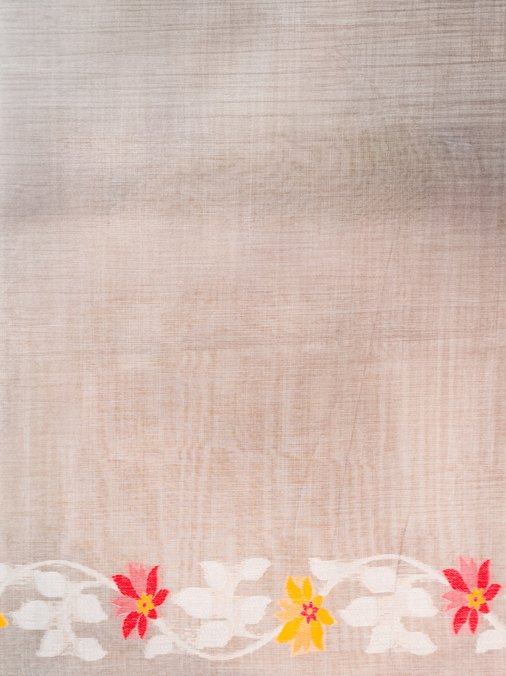 Grey Floral Handloom Silk Saree