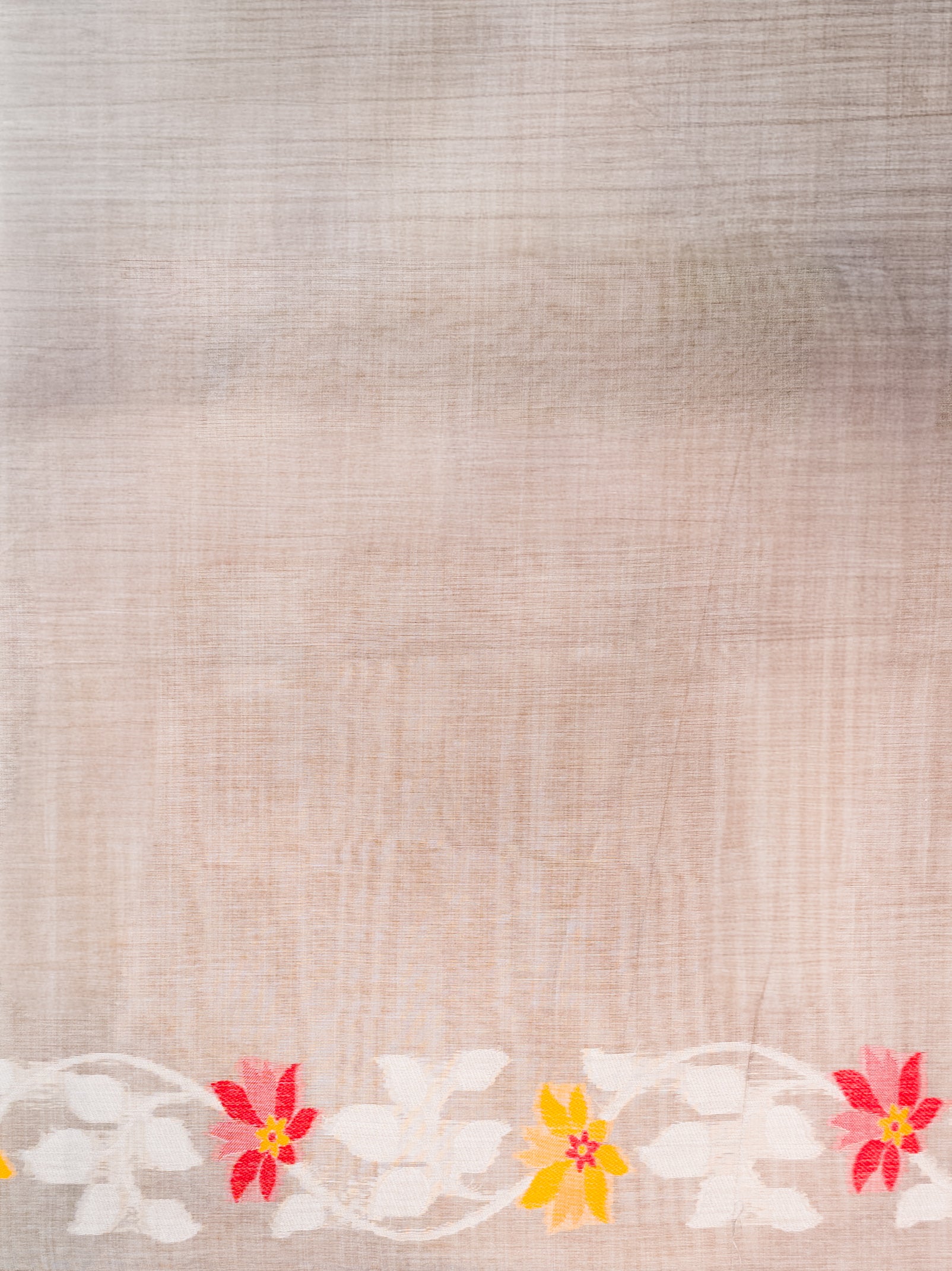 Grey Floral Handloom Silk Saree