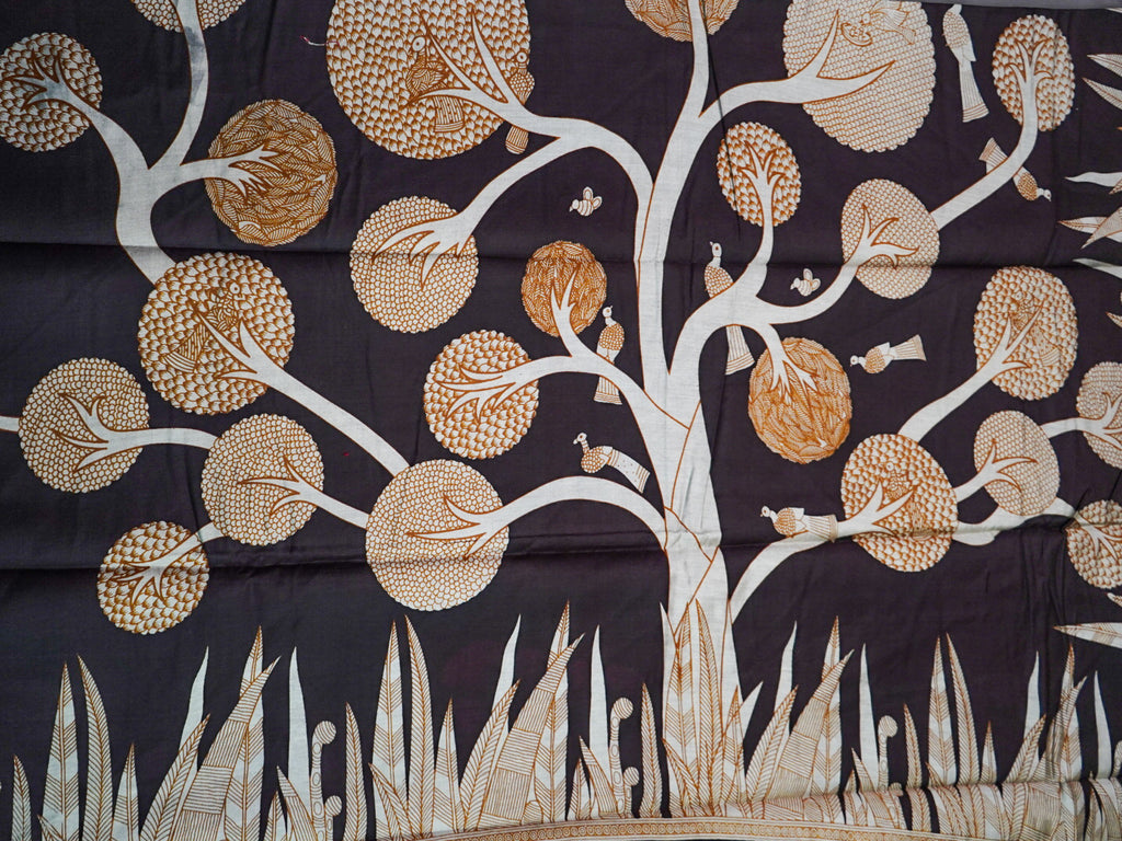 Black Pochampally Printed Silk Saree